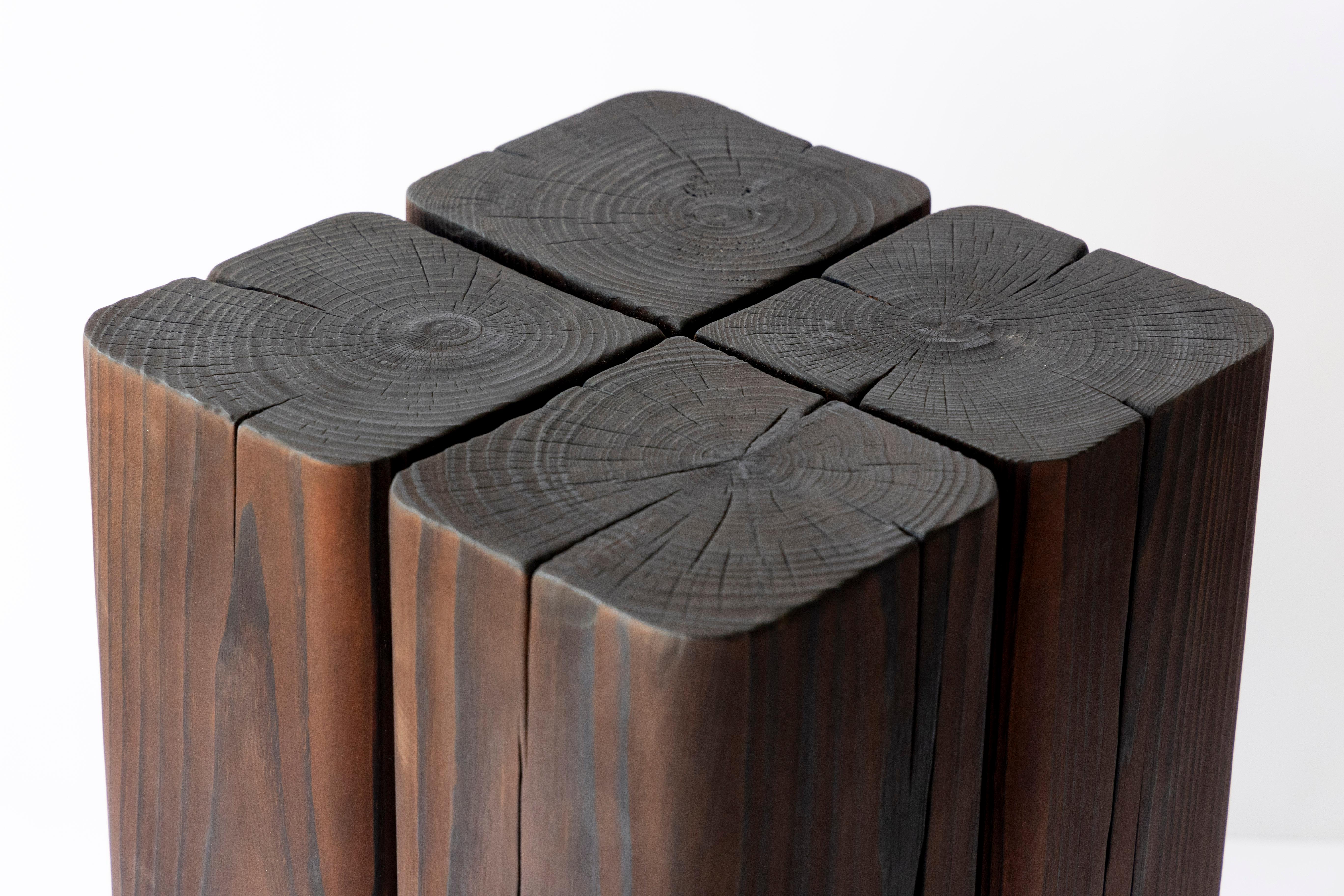 Ebonized Timber Side Table For Sale