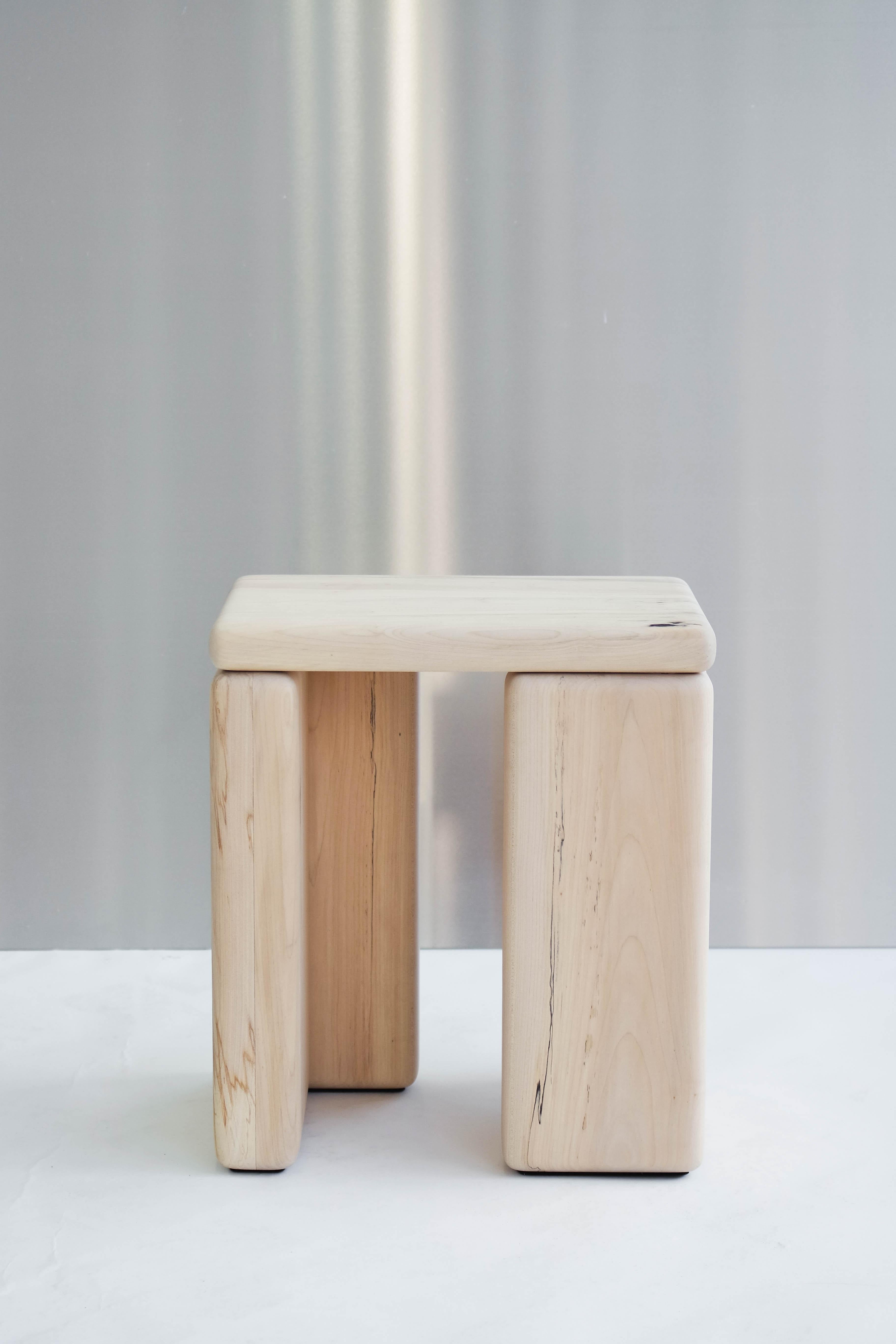 Timber Stool Maple by Onno Adriaanse
Signed and numbered
Dimensions: D 40 x W 29 x H 45 cm
Materials: Maple wood, clear matte coating
Also available in Color: Indigo blue, purple-red, uncolored wood, Maple, Burned Pine. More colors on request. 

By