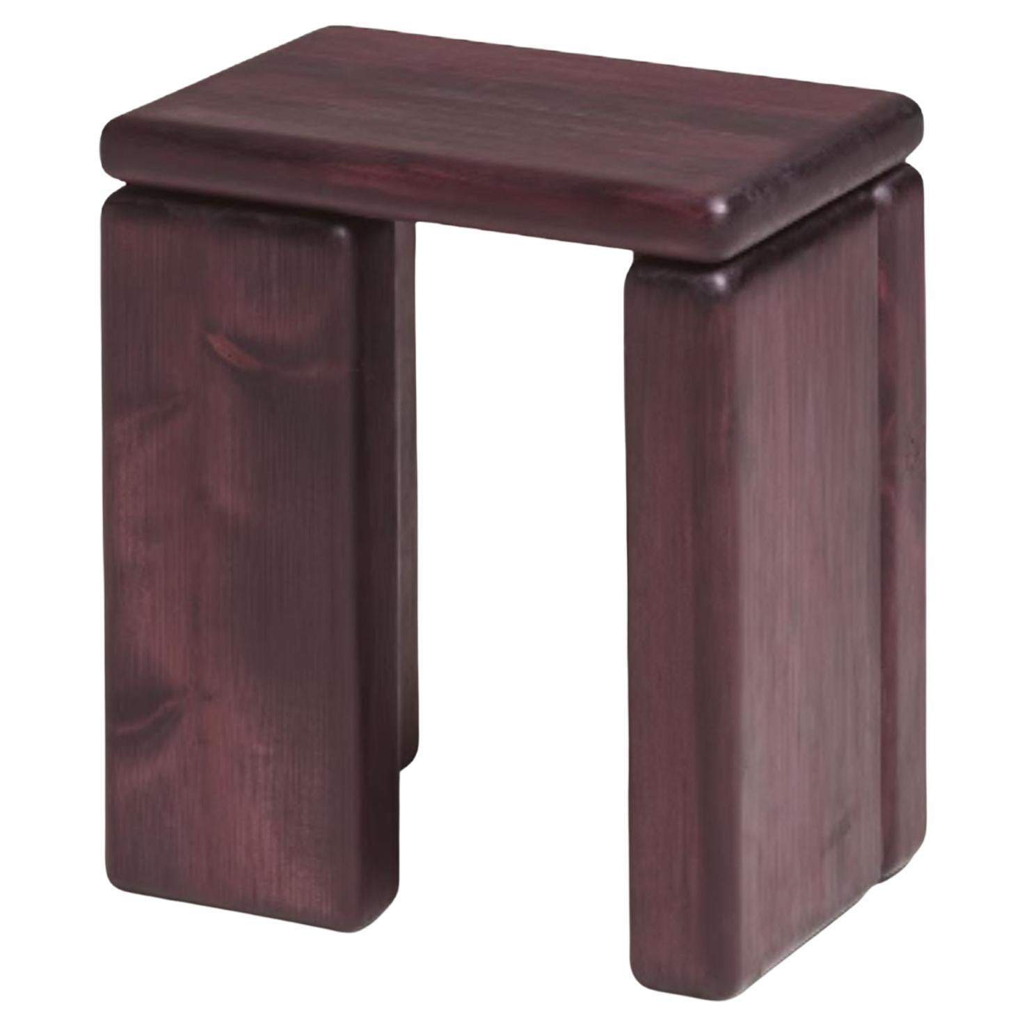 Timber Stool Purple-Red by Onno Adriaanse