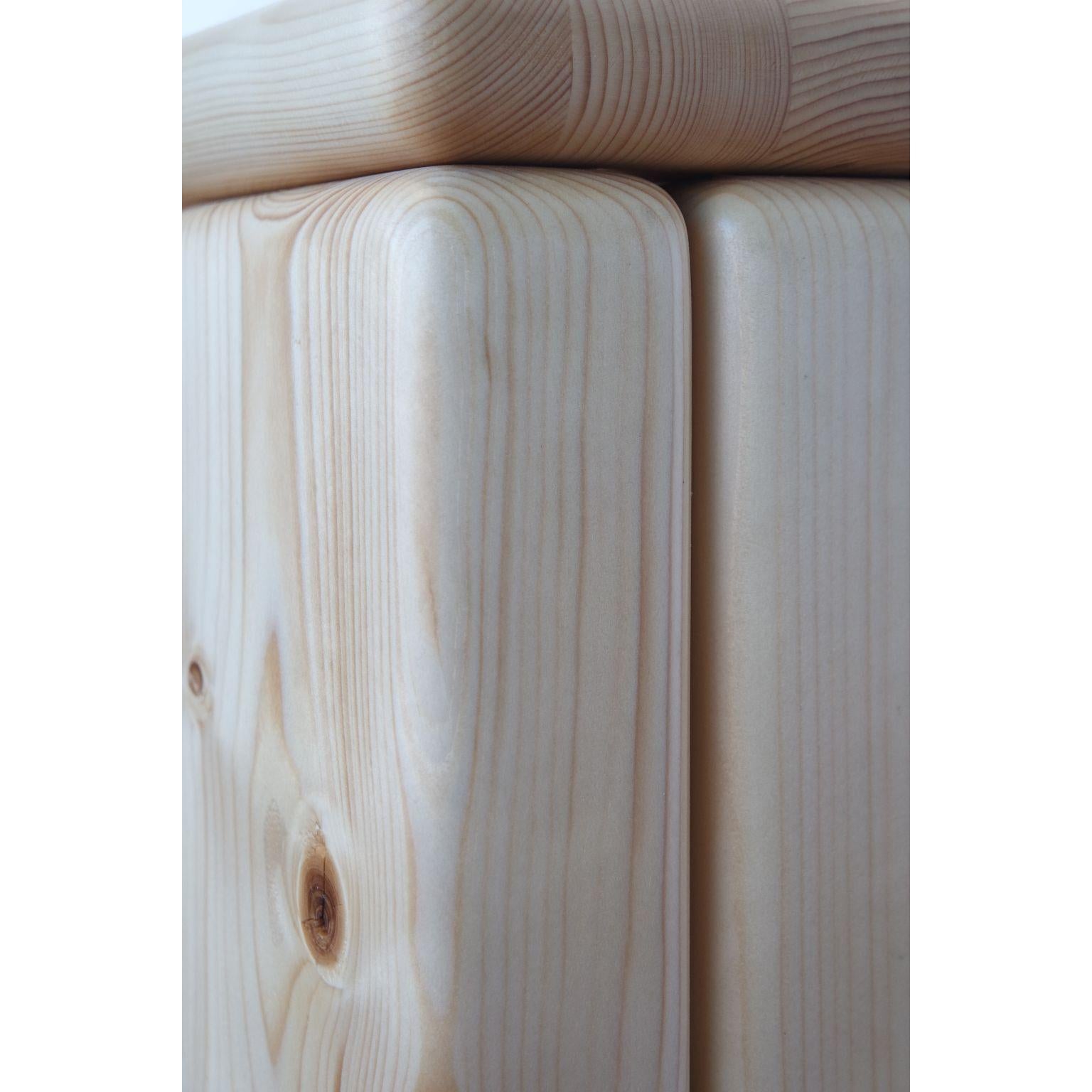 Contemporary Timber Stool Uncolored Wood by Onno Adriaanse For Sale