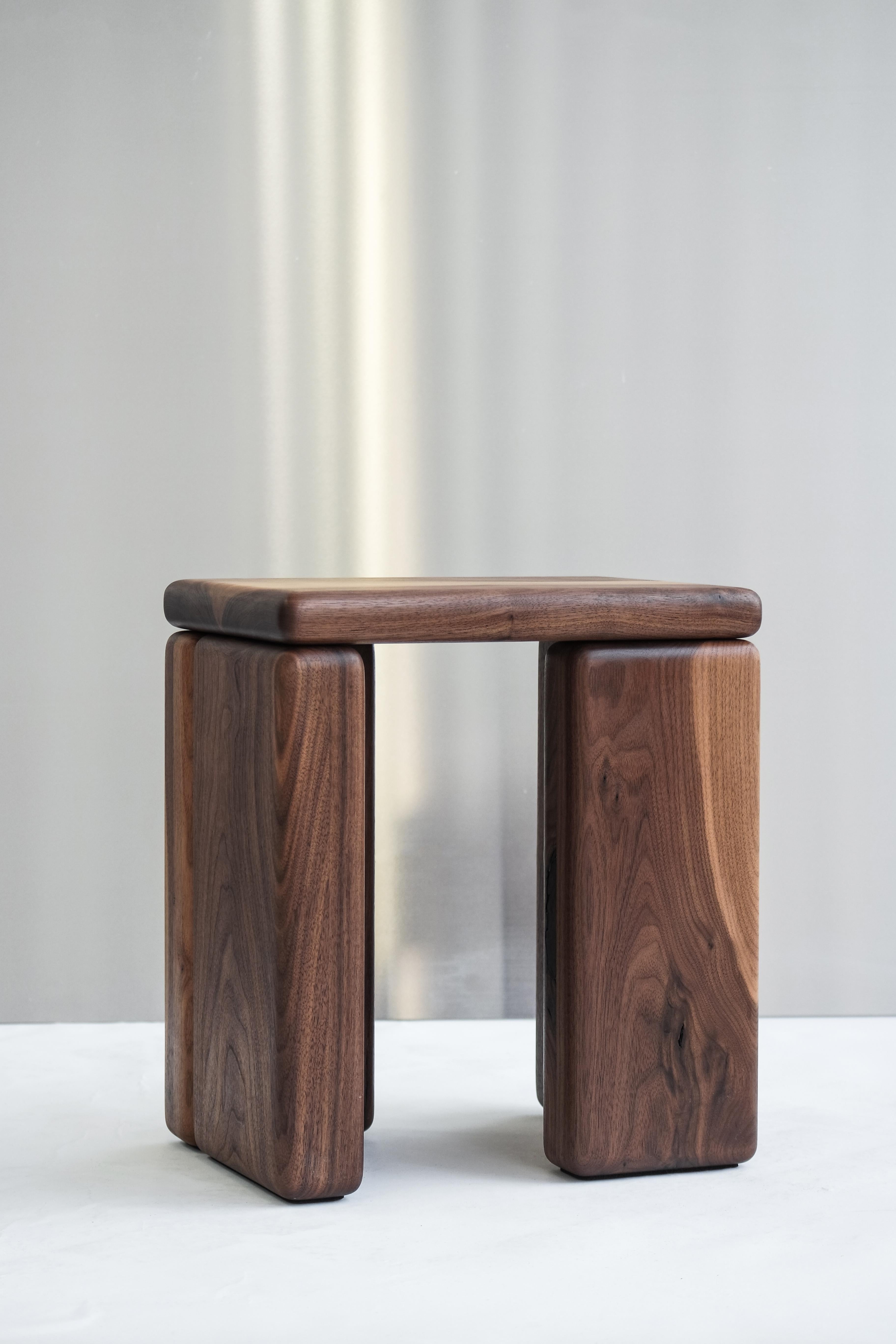Dutch Timber Stool Walnut by Onno Adriaanse For Sale