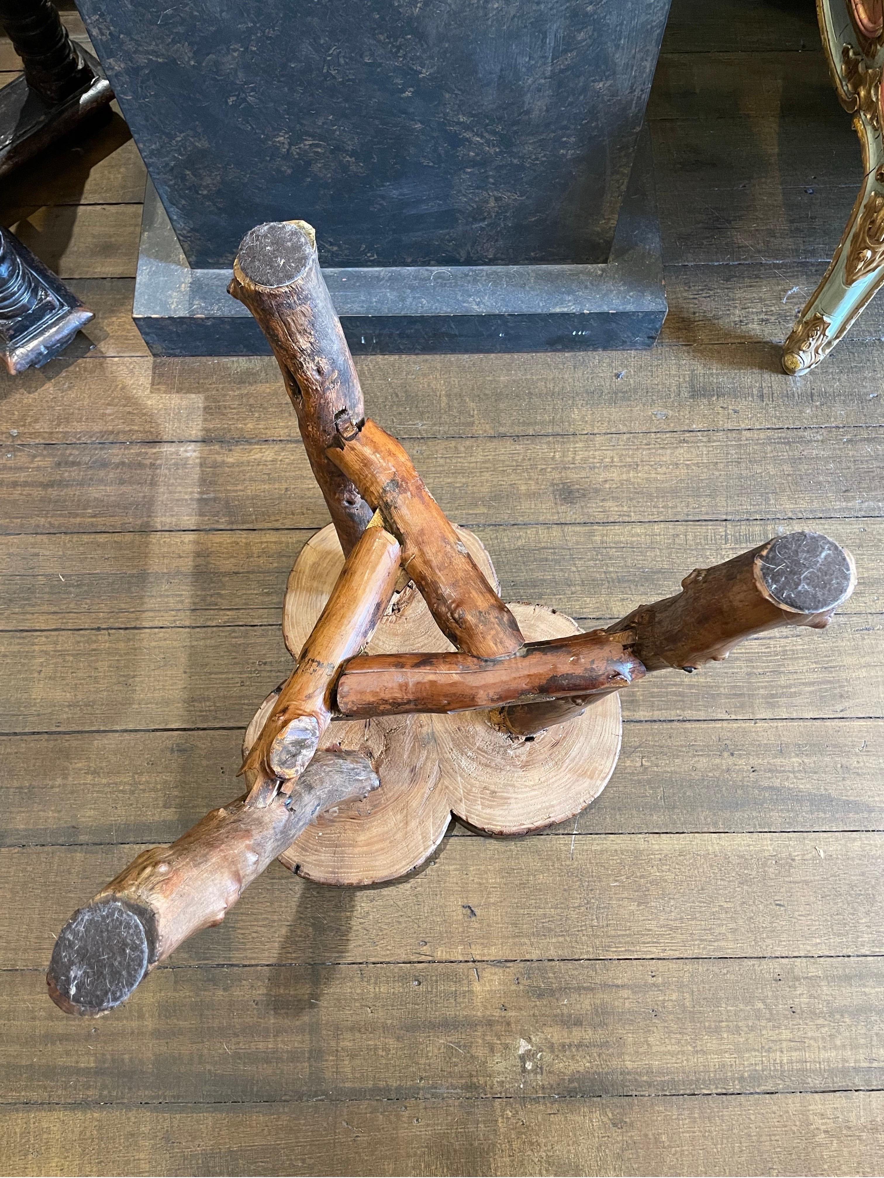 Hand-Crafted Timber Trunk Stool For Sale
