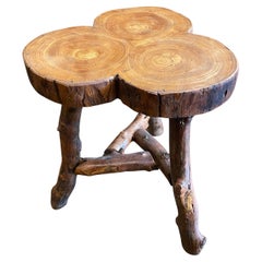 Taburete tronco de madera