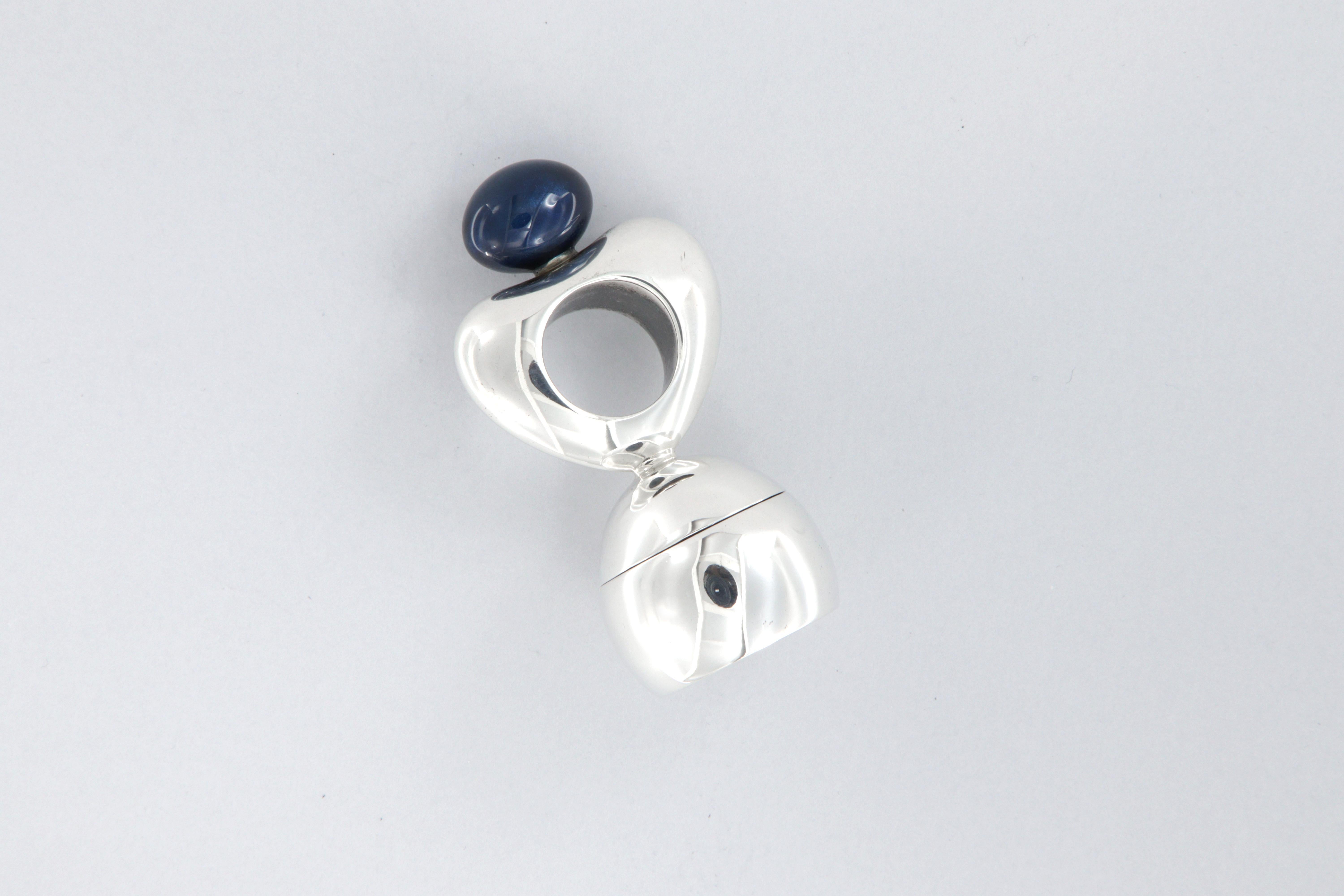 Timbro da scrivania La Nouvelle Bague in argento e smalto in vendita 1