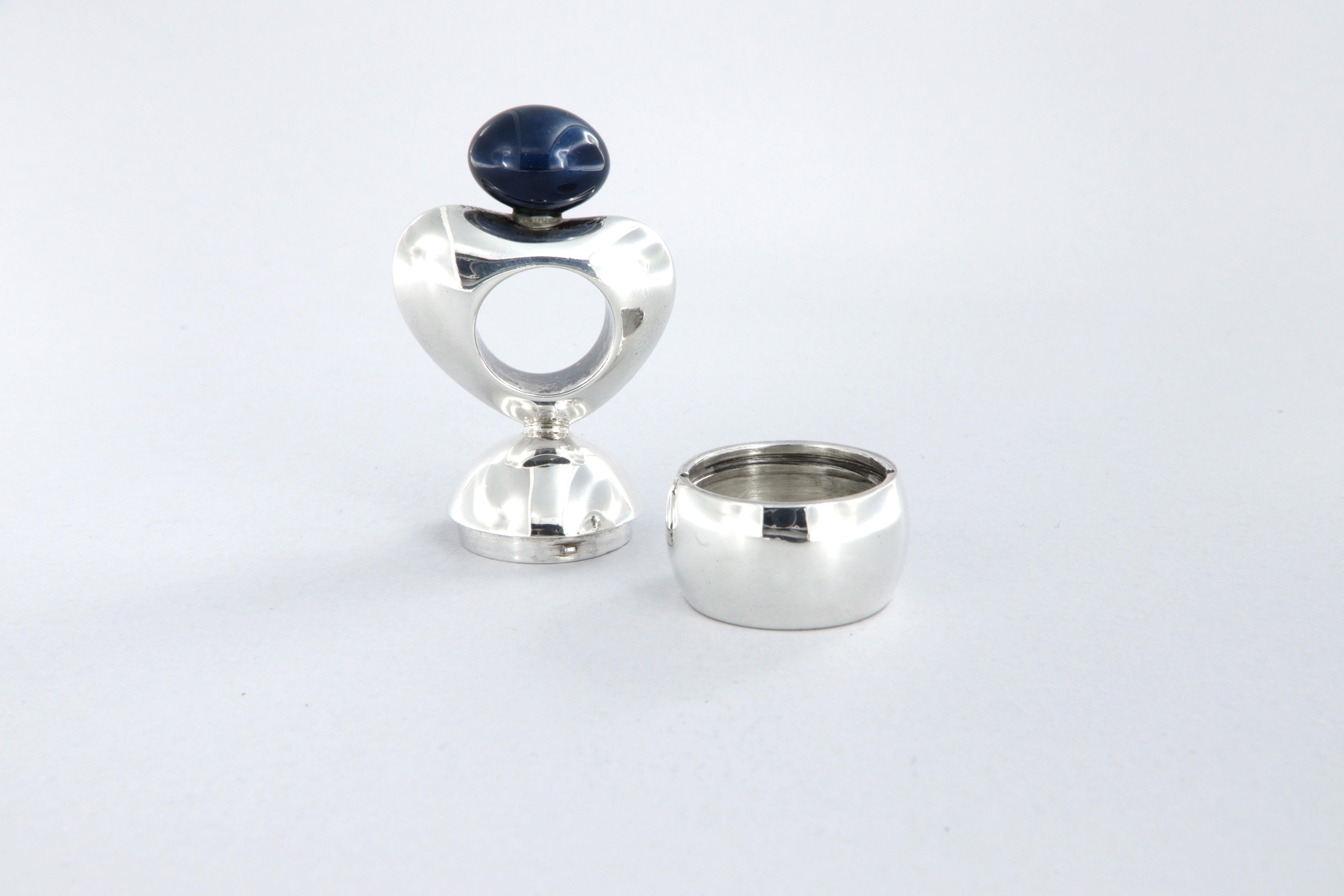 Timbro da scrivania La Nouvelle Bague in argento e smalto in vendita 2