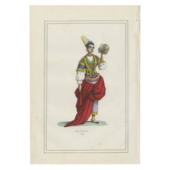 Timbuktu Woman Costume Print – Antique Hand-Colored Lithograph, 1854