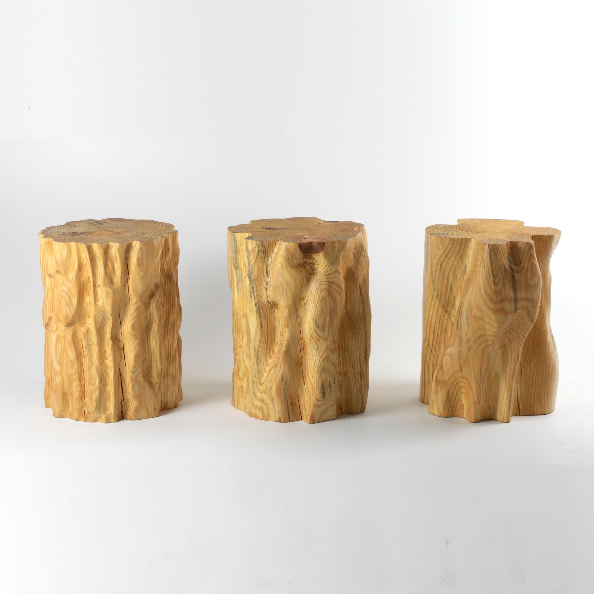 Bark Scale Stool #IV by Timbur, Represented by Tuleste Factory In New Condition For Sale In New York, NY