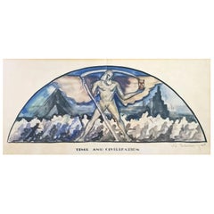 "Time and Civilization, " Newly Discovered Art Deco Mural Studies, Schreckengost