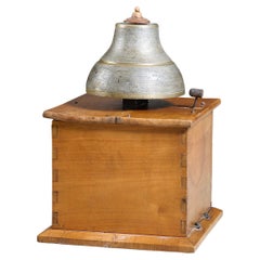 Time Clock Bell on Wood Case