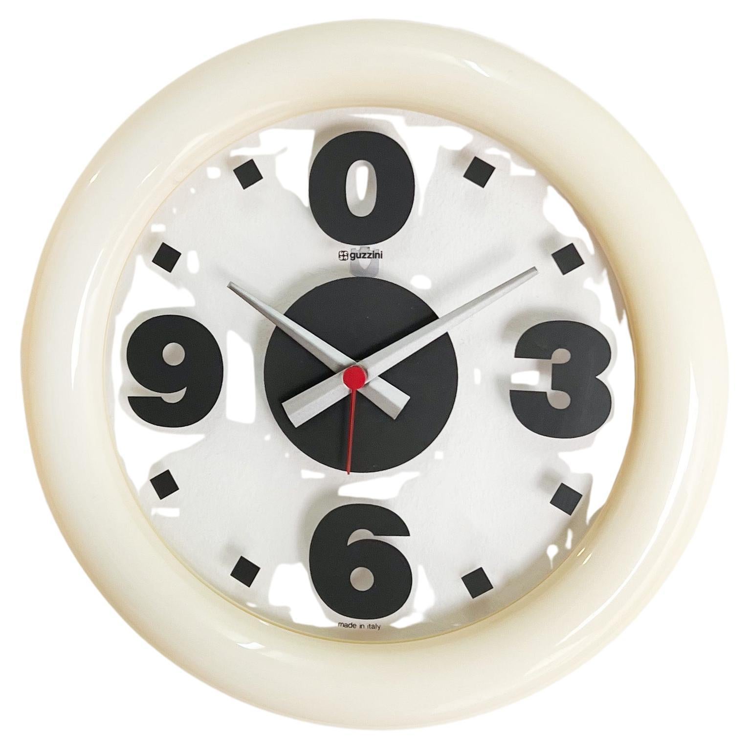 Time-Clock clock design by STG Studio for Guzzini, 1980s For Sale