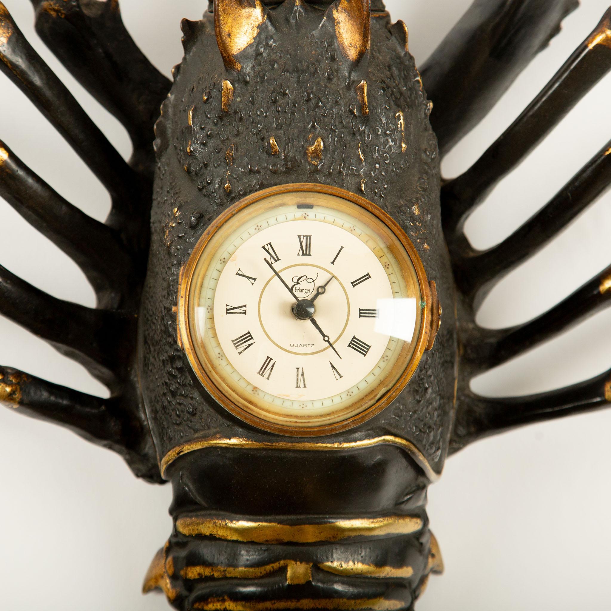 20th Century Time Crawls: A Bronze Lobster Clock from Early 20th-Century France For Sale