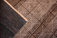 Die Zeit fließt - Französischer Art Deco Teppich, CIRCA 1940 - Wollflor auf Baumwolle - Nr. 1518