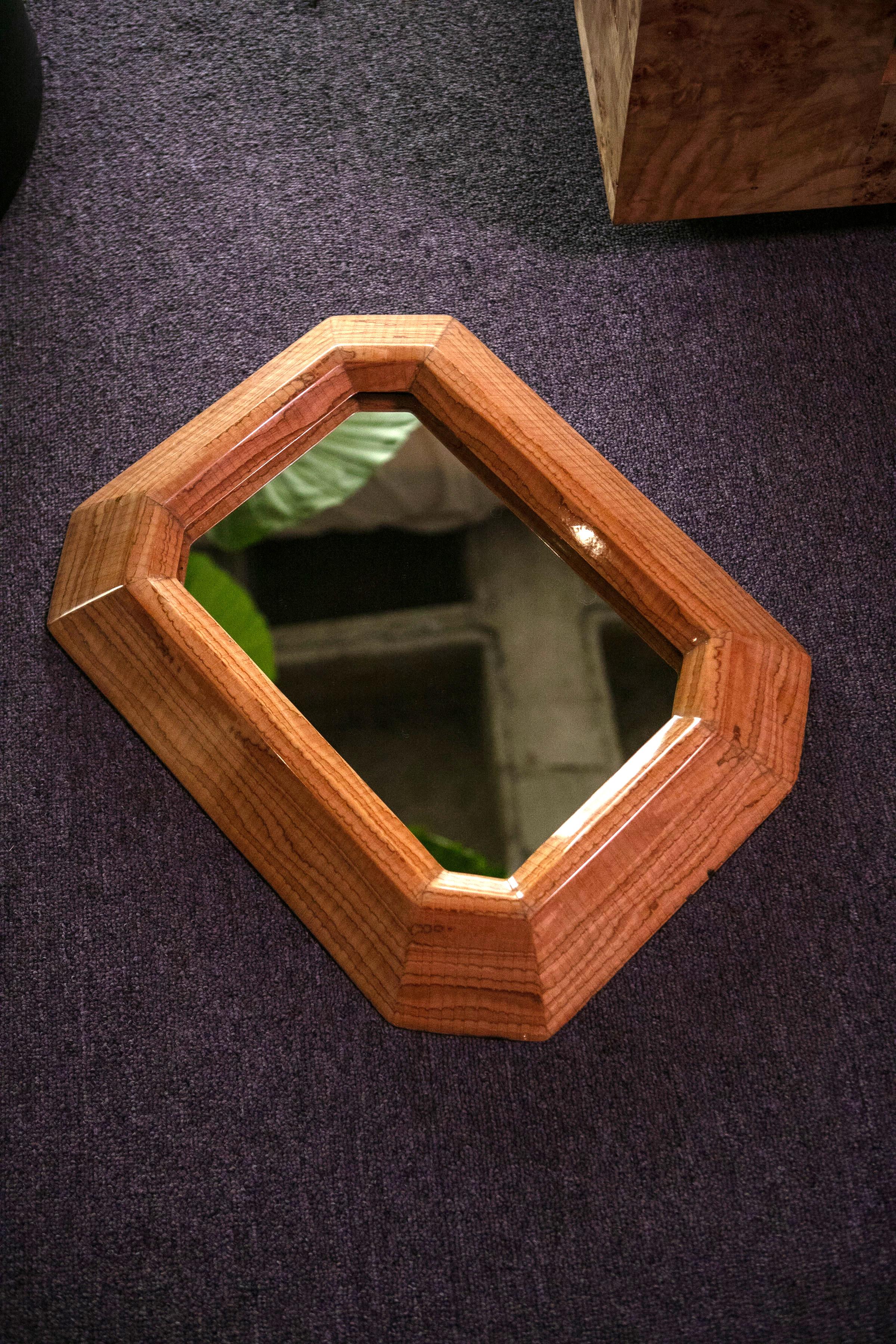 Modern Time Further Mirror in Wood by Andrea Vargas Dieppa For Sale