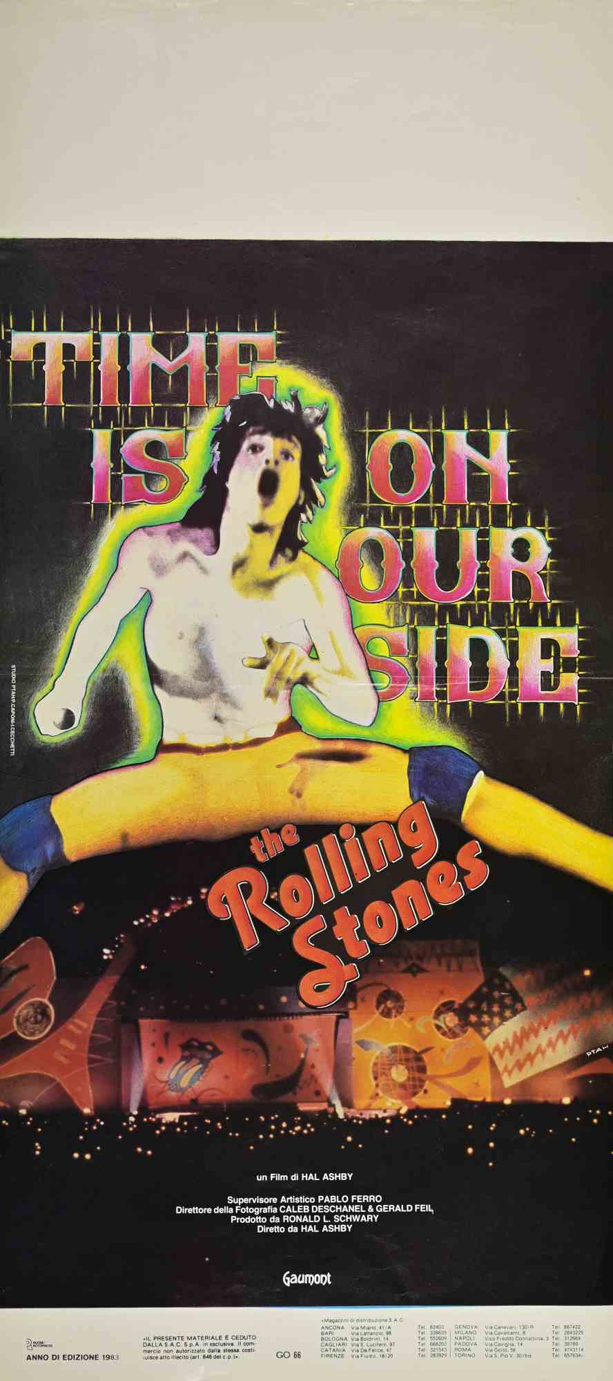 Time Is On Our Side Offset Poster, Italian, 1983, Vibrant Design For Sale