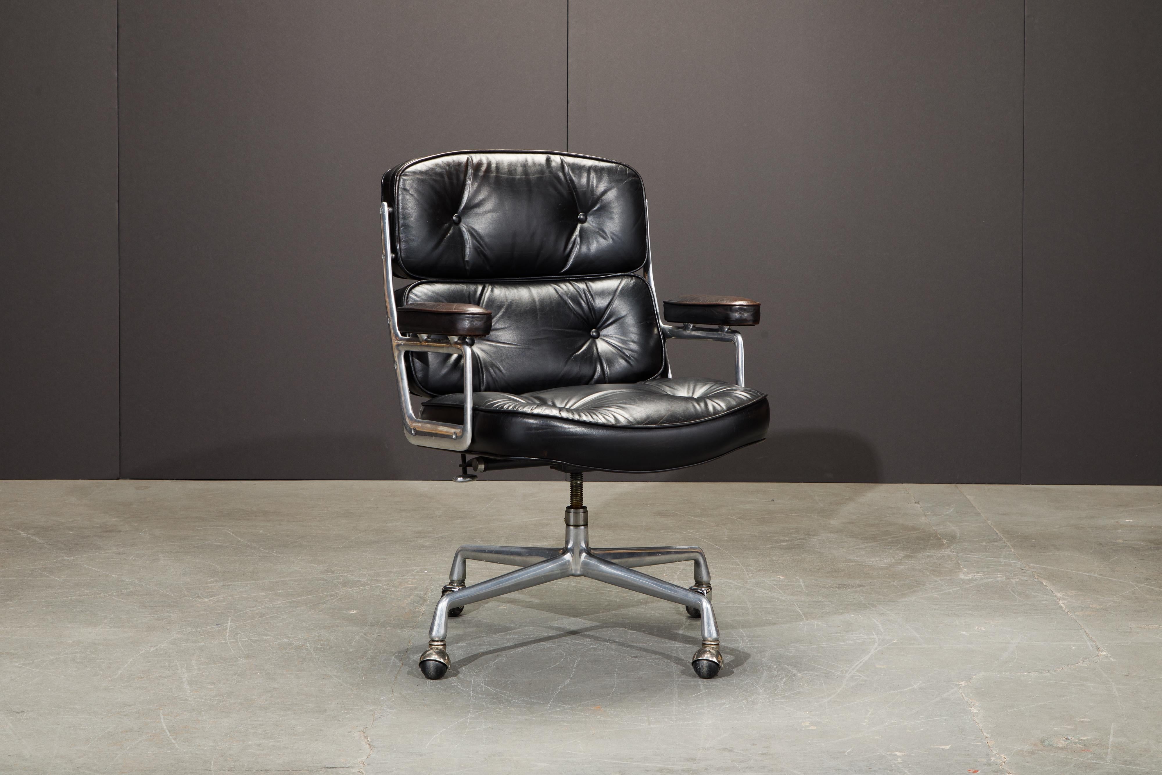 The ultimate desk chair and timeless classic by Charles and Ray Eames for Herman Miller. This early production collectors example of the Time Life 'Executive' chair was originally designed for the Time Life building hence the chair's name. This Time