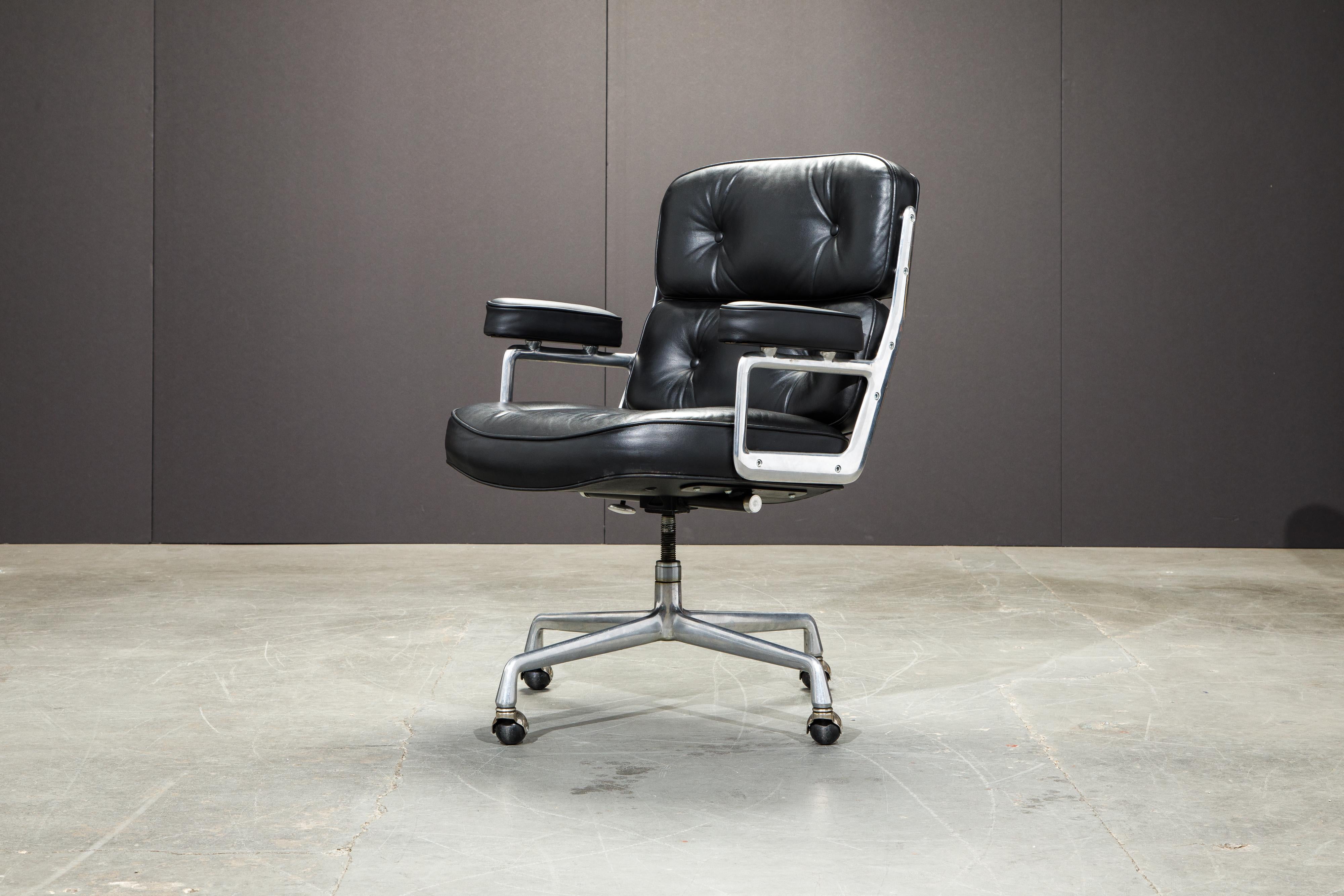 Leather Time Life Executive Desk Chair by Charles Eames for Herman Miller, 1980s, Signed