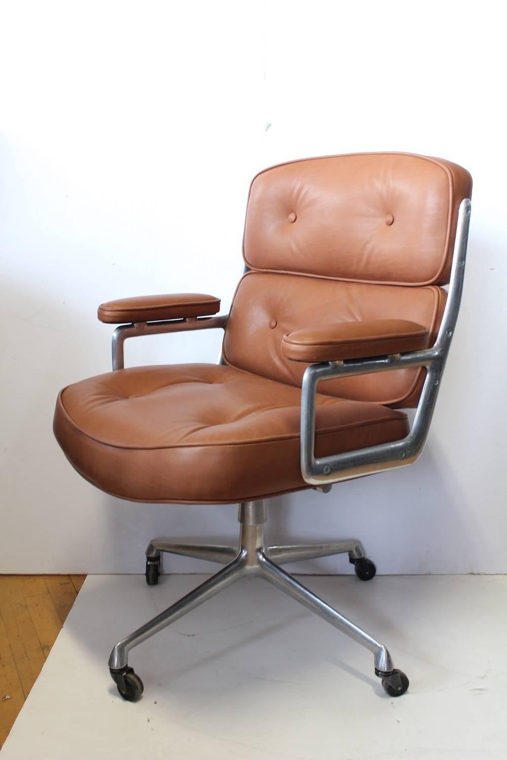 Time Life executive chair by Eames for Herman Miller. New leather upholstery.