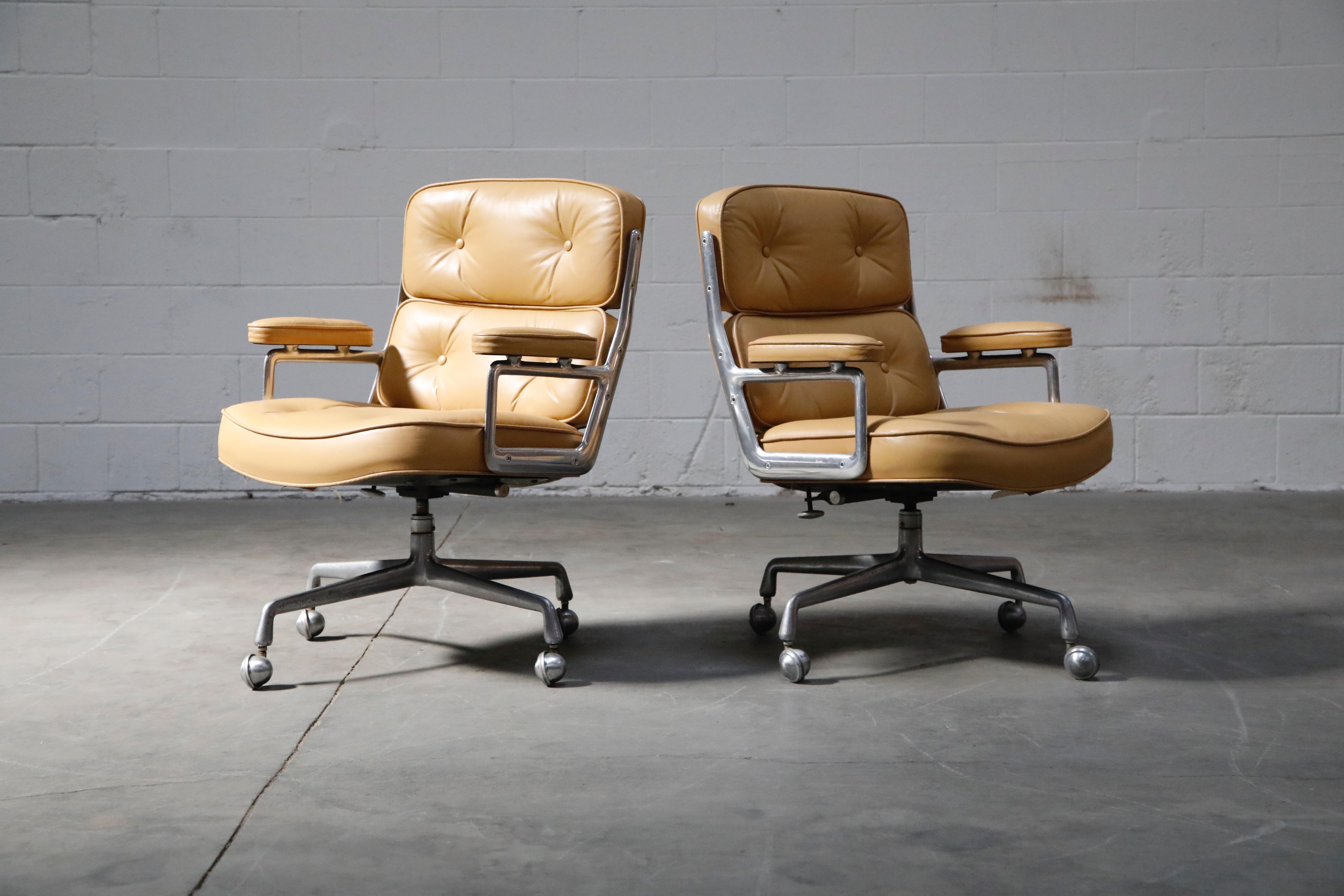 Mid-Century Modern 'Time Life' Executive Office Chairs by Charles Eames for Herman Miller, Signed