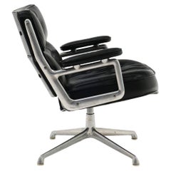 Time Life Swivel Lounge / Lobby Chair by Charles and Ray Eames, Black Leather