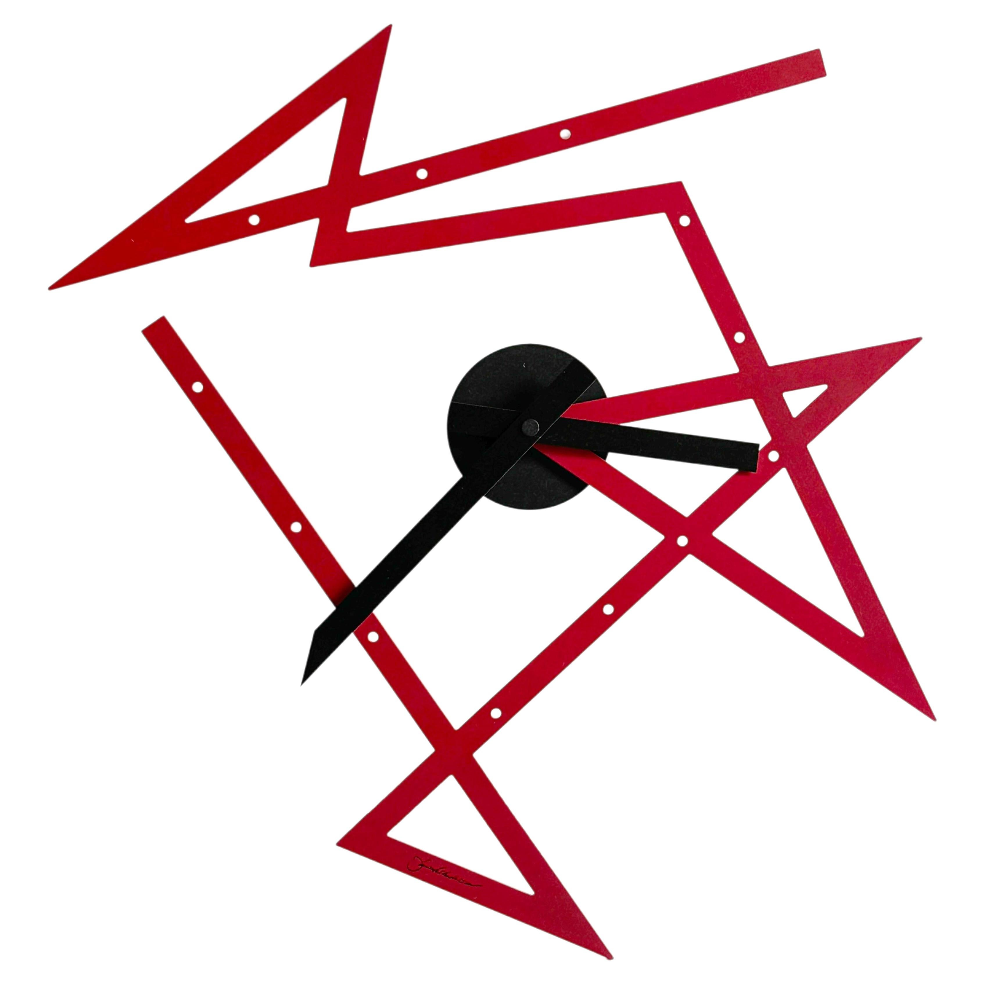 Pre-owned Alessi Time Maze Wall Clock By Daniel Libeskind For In Red