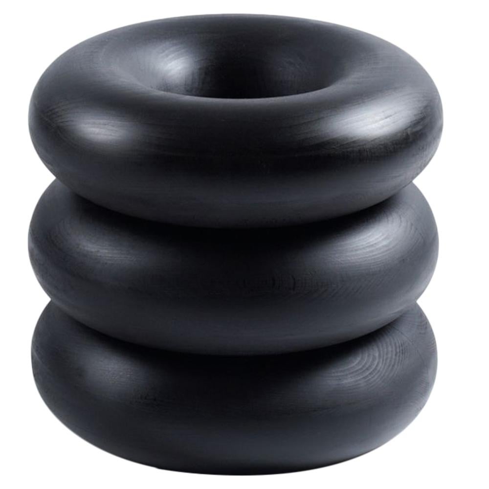 Unique Dark Black Wood Seating Decorative Time of Action No. 20-4, Chaeyoung Lee