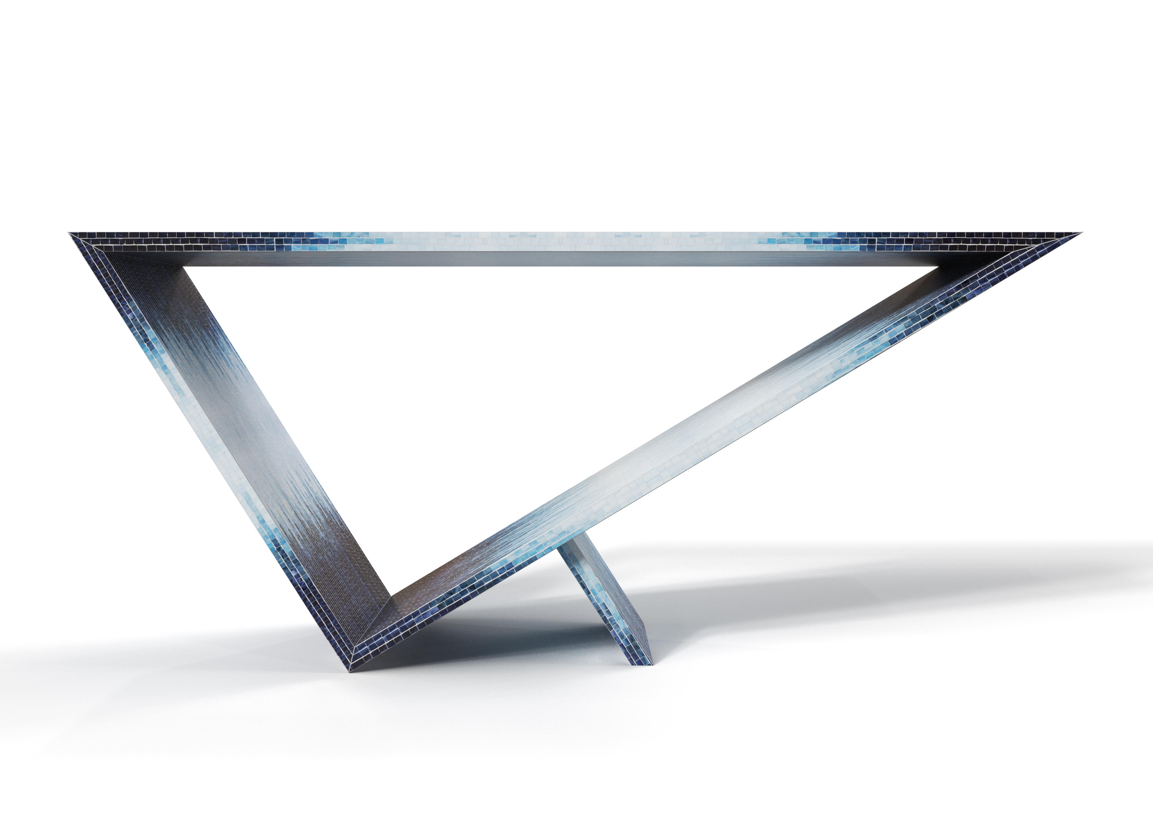 Post-Modern Time/Space Portal Blue Ombre Console #1 by Neal Aronowitz Design For Sale