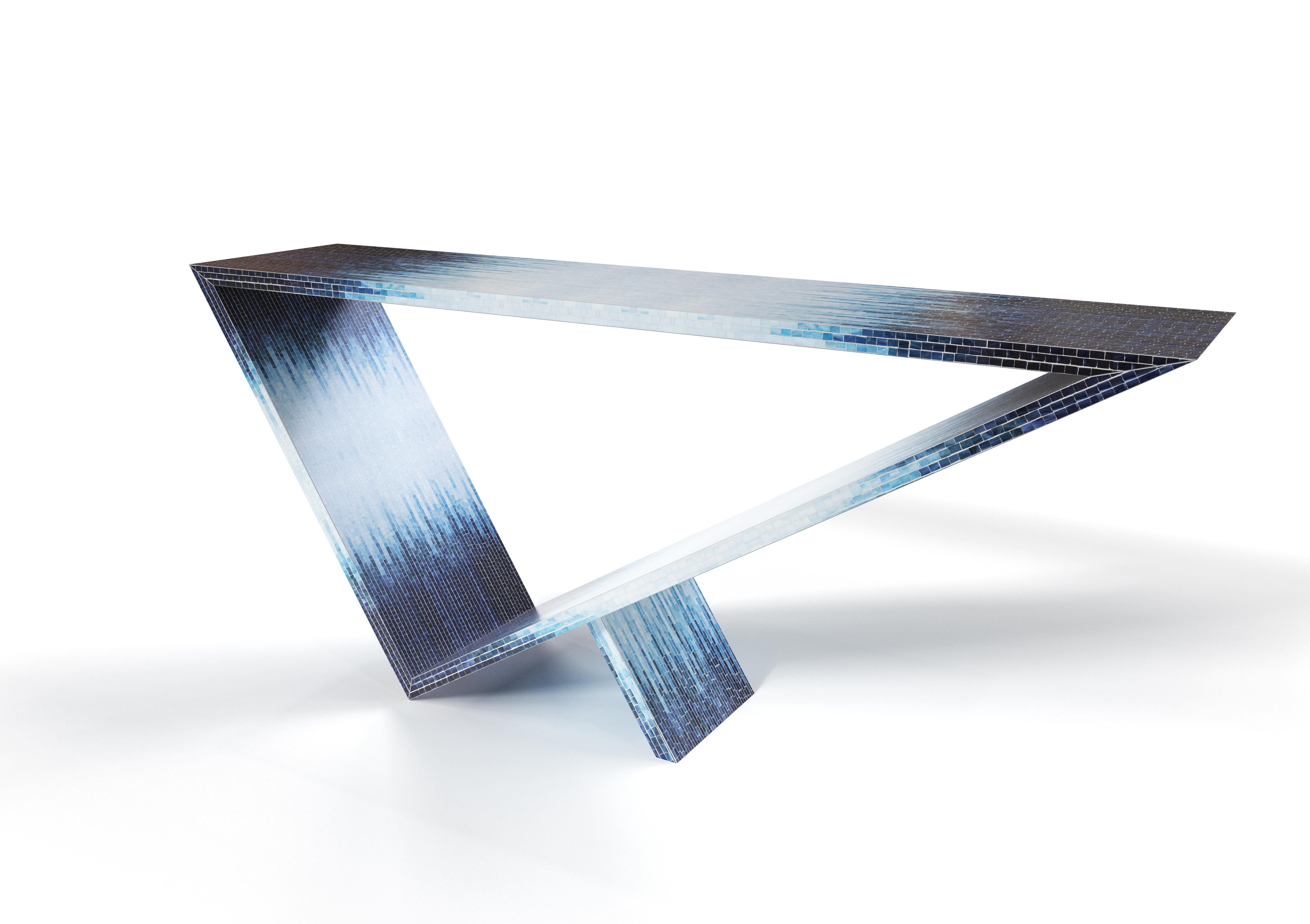 Time/Space Portal Blue Ombre Console #1 by Neal Aronowitz Design In New Condition For Sale In Geneve, CH