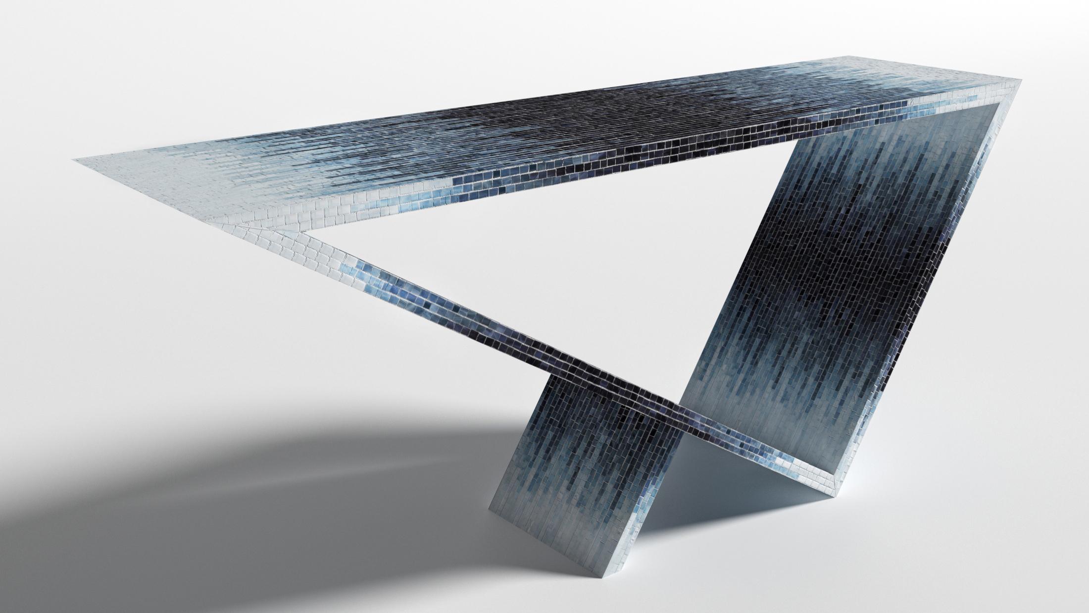 Other Time/Space Portal Blue Ombre Console #2 by Neal Aronowitz Design For Sale