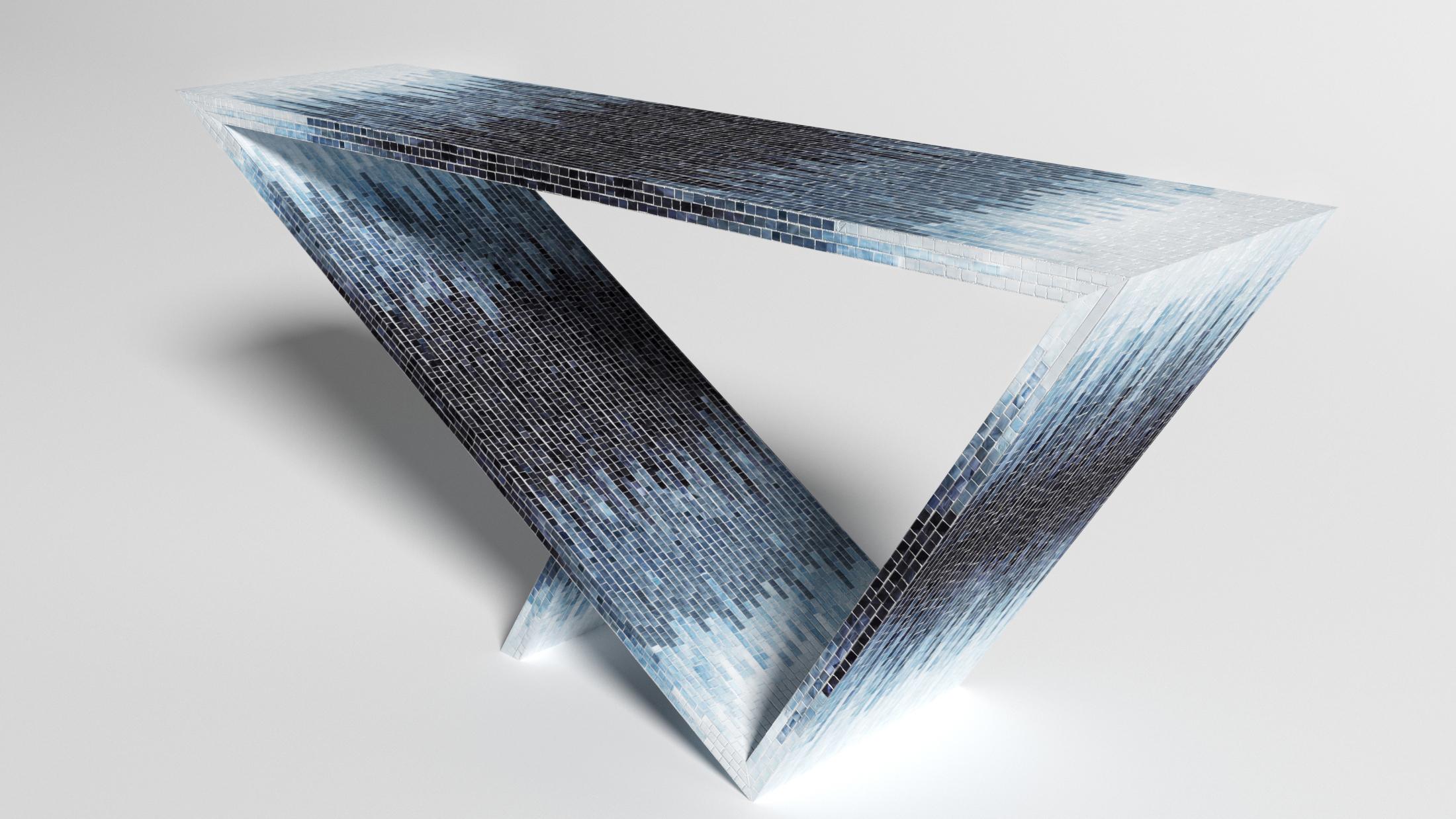 Time/Space Portal Blue Ombre Console #2 by Neal Aronowitz Design In New Condition For Sale In Geneve, CH