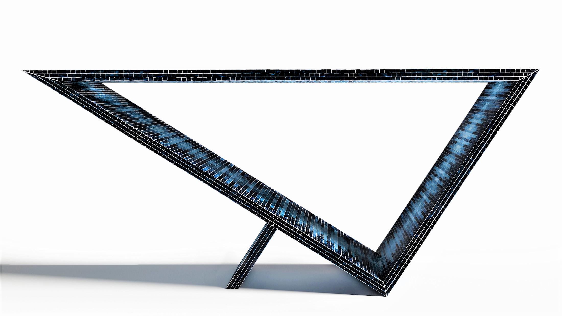 Post-Modern Time/Space Portal Blue Ombre Console #3 by Neal Aronowitz Design For Sale