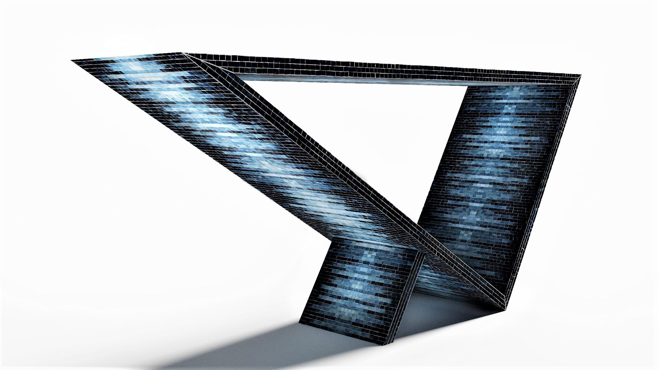 Other Time/Space Portal Blue Ombre Console #3 by Neal Aronowitz Design For Sale