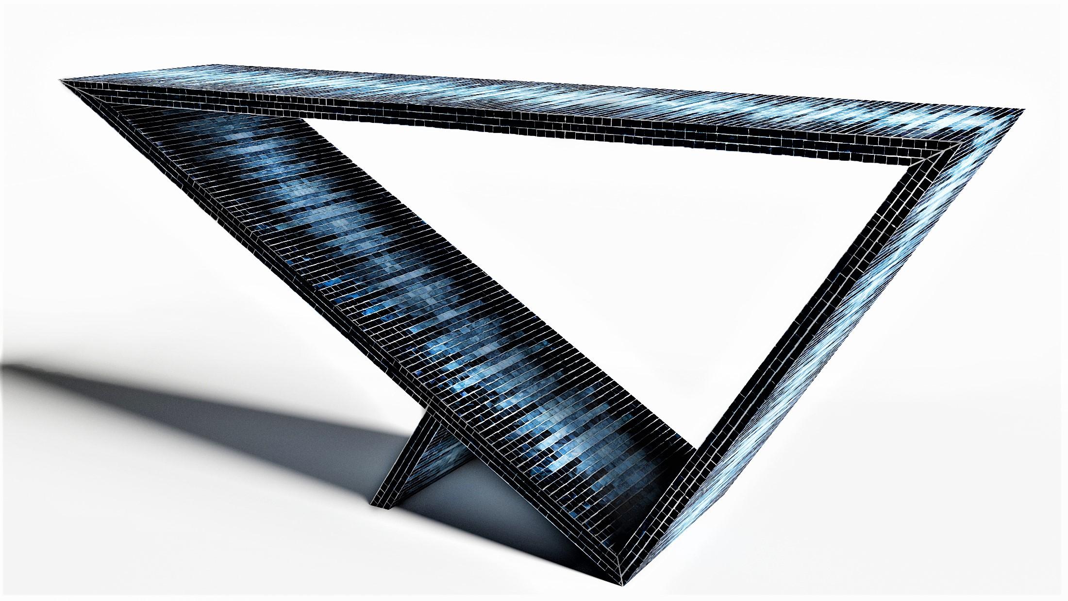 Time/Space Portal Blue Ombre Console #3 by Neal Aronowitz Design In New Condition For Sale In Geneve, CH