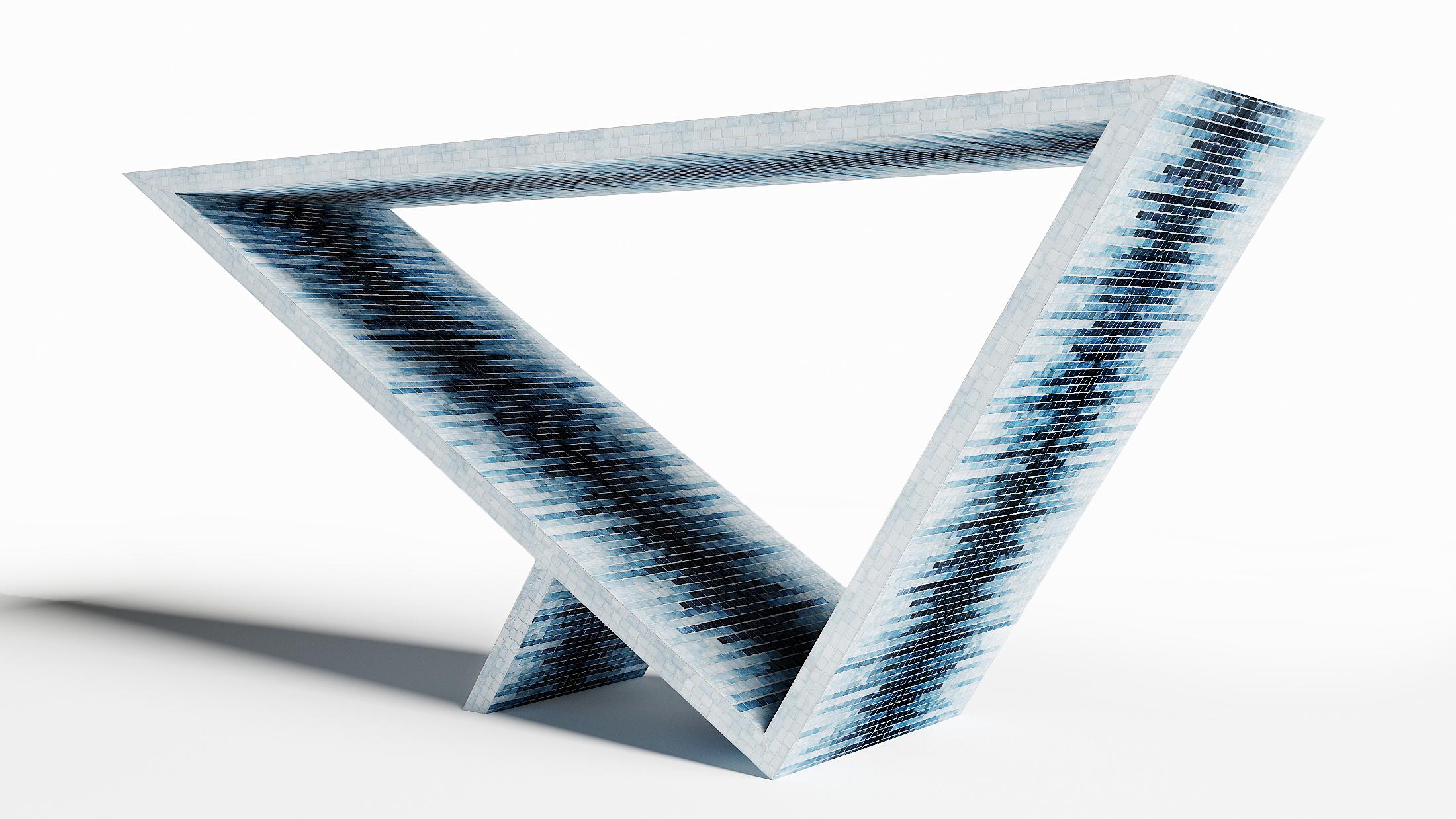 Time/Space Portal Blue Ombre Console #4 by Neal Aronowitz Design In New Condition For Sale In Geneve, CH