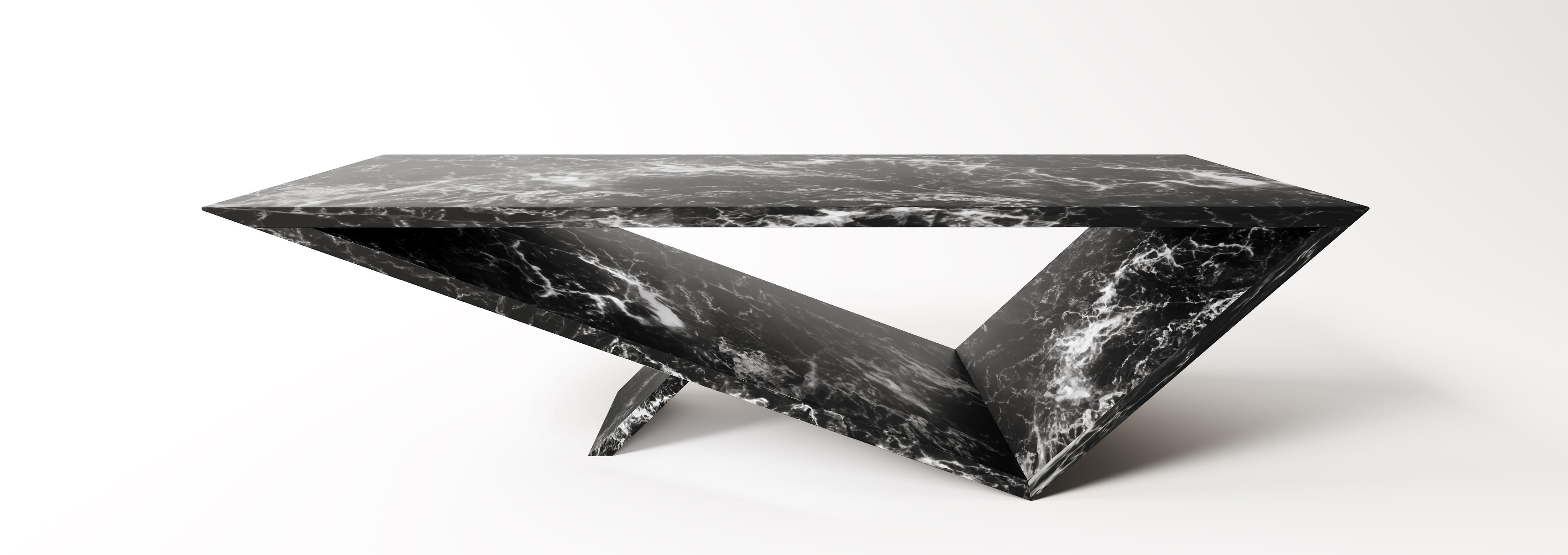 Postmoderne Table basse Portal Time/Space en pierre de savon noire de Neal Aronowitz Design en vente