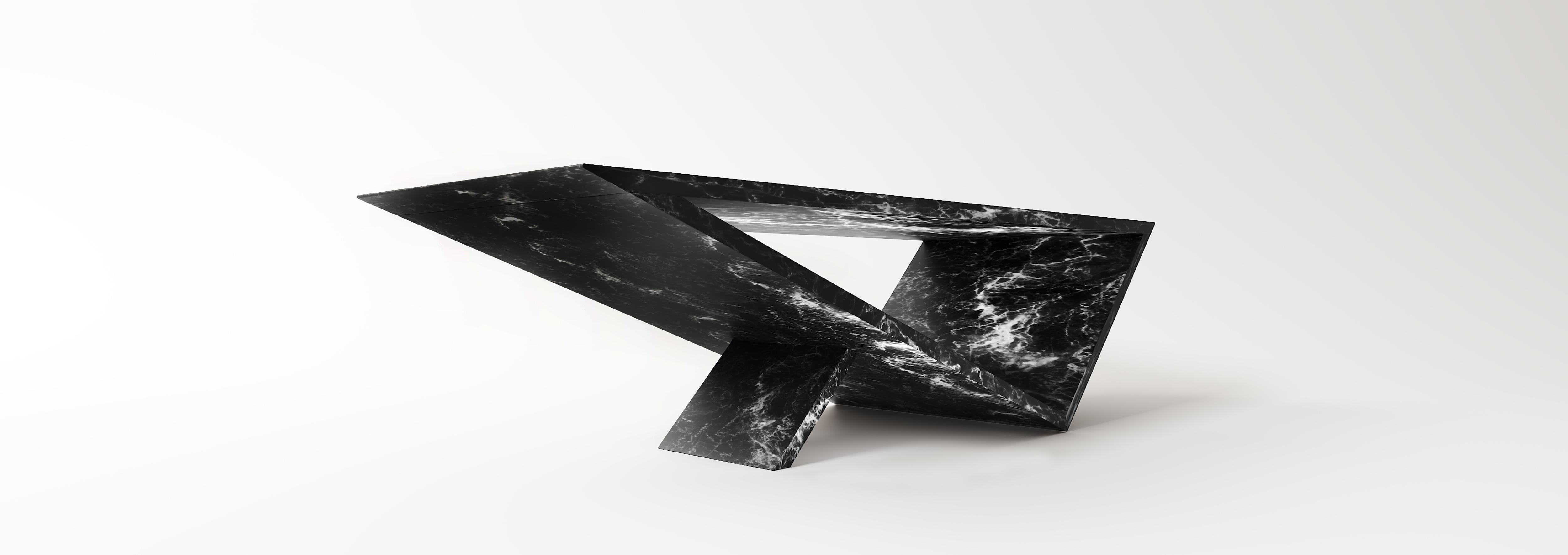 American Time/Space Portal Coffee Table in Black Soapstone by Neal Aronowitz Design For Sale