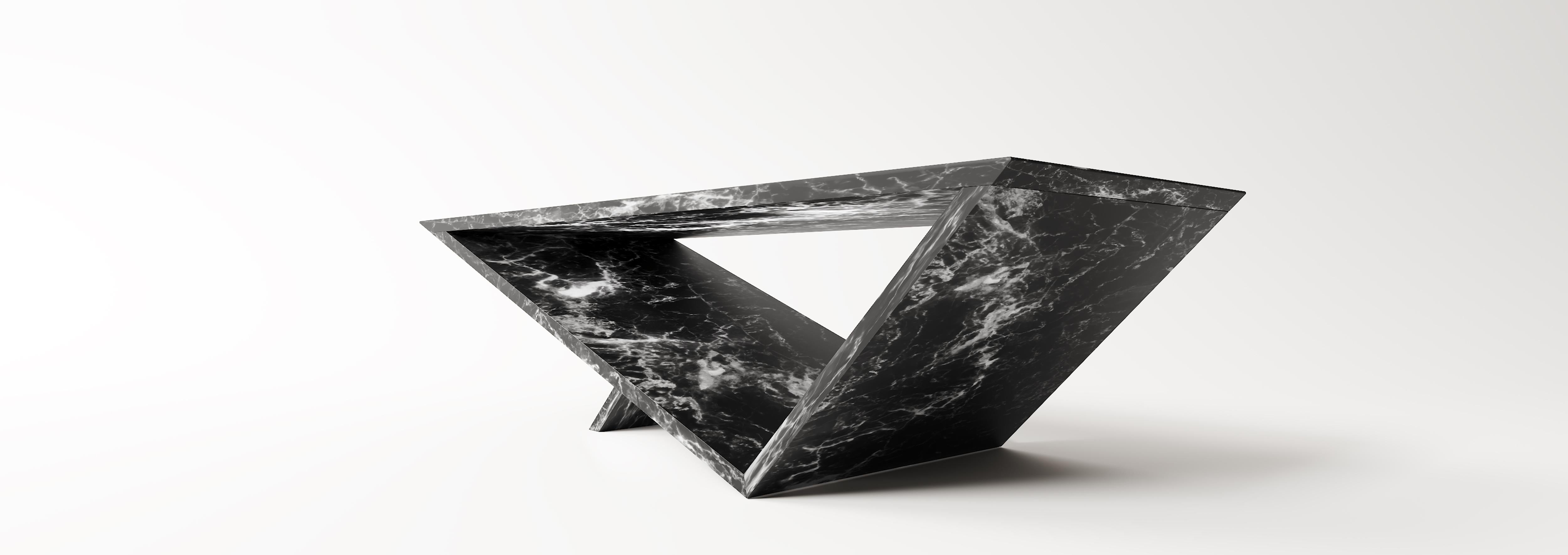 Time/Space Portal Coffee Table in Black Soapstone by Neal Aronowitz Design In New Condition For Sale In Geneve, CH