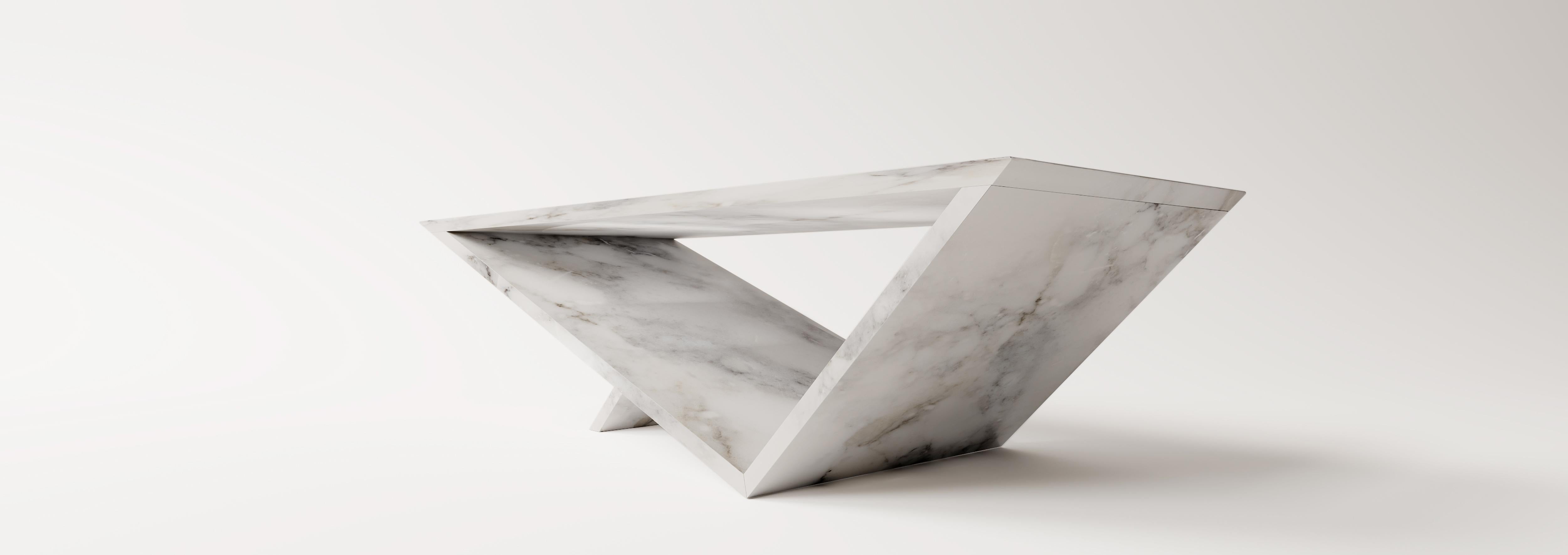 Contemporary Time/Space Portal Coffee Table in Calacatta Marble by Neal Aronowitz Design For Sale