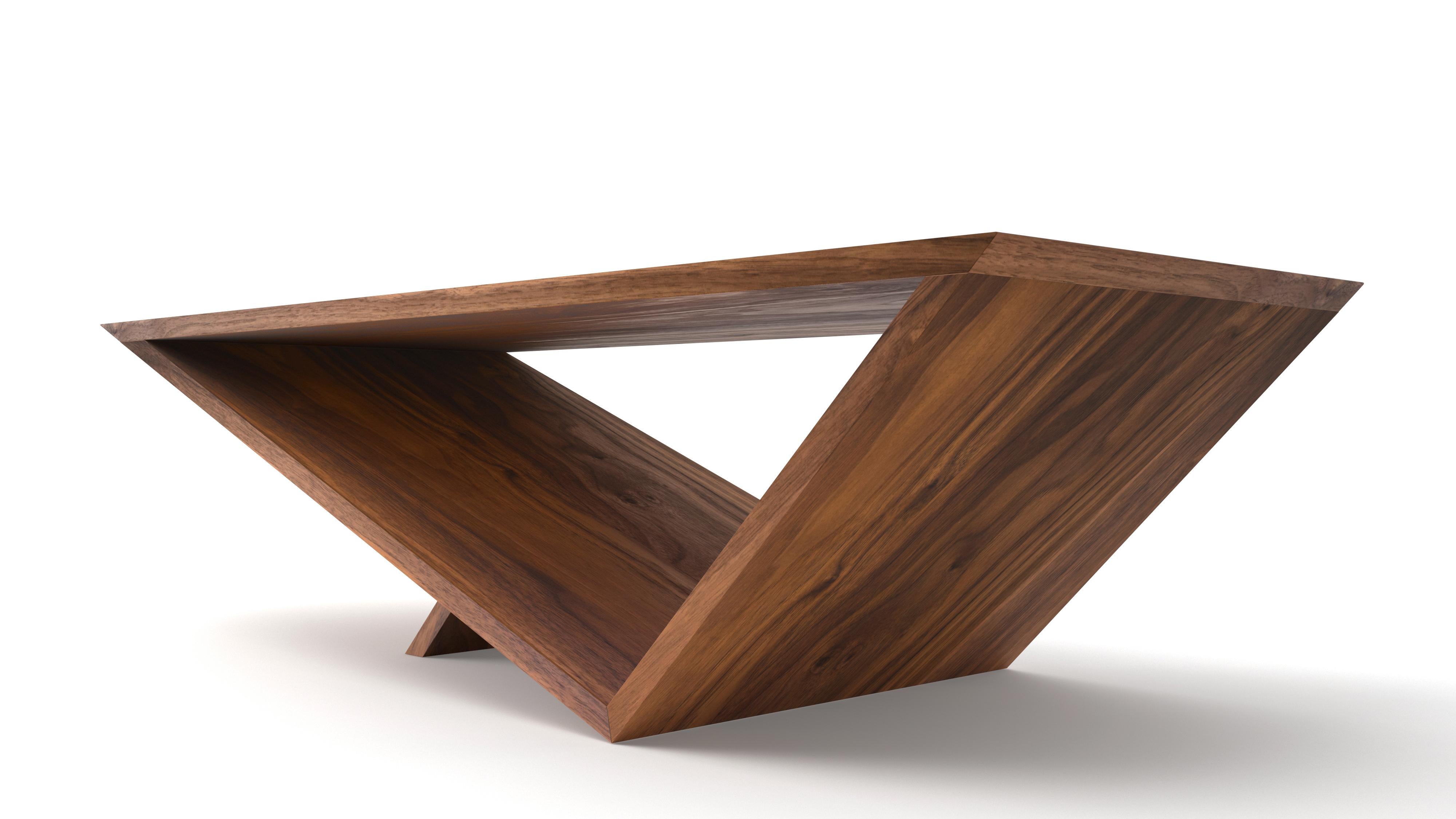 Time/Space Portal Coffee Table in Walnut by Neal Aronowitz Design In New Condition For Sale In Geneve, CH