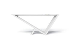 Time/Space Portal Console in Carrara Marble by Neal Aronowitz Design