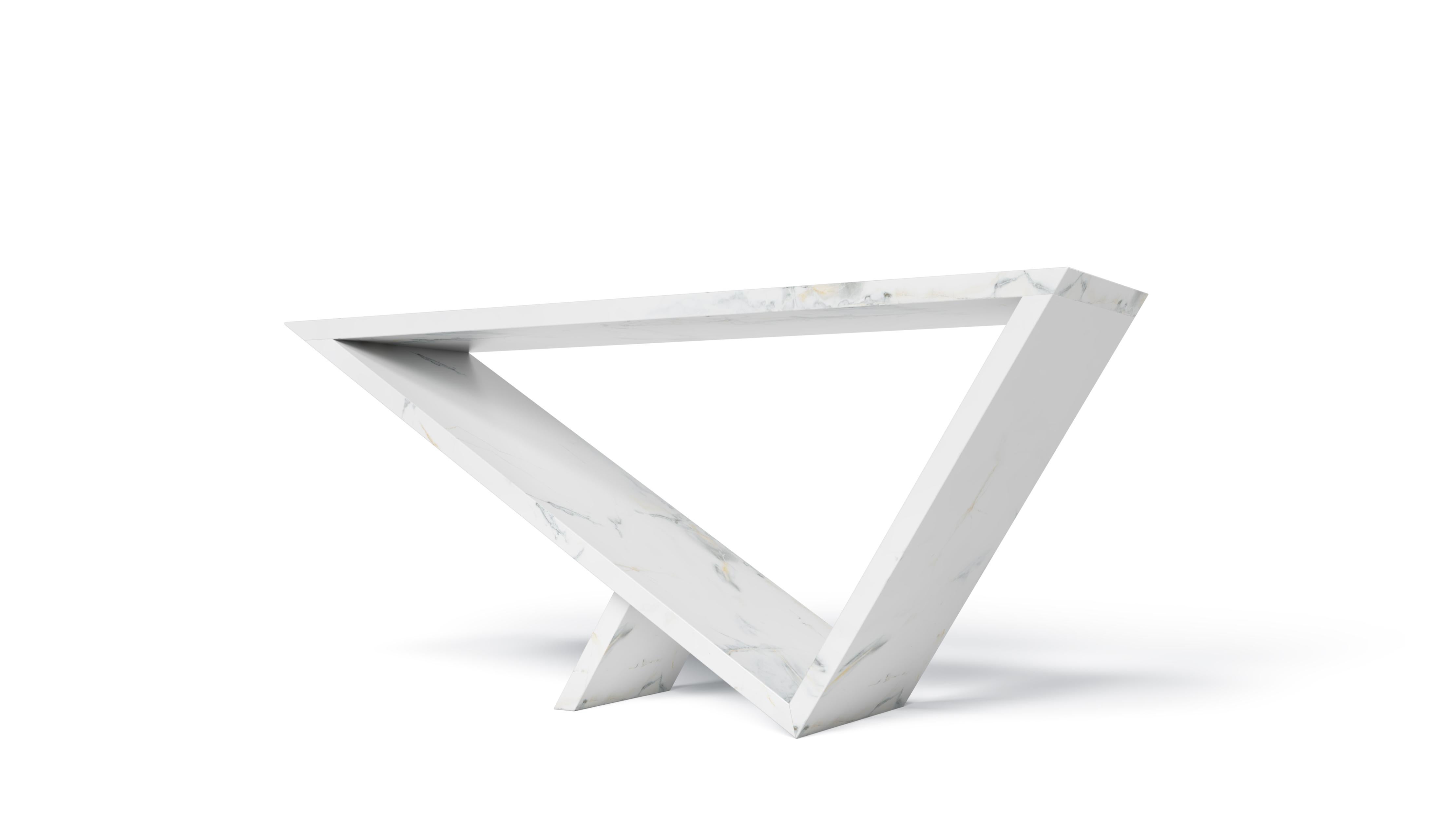 American Time/Space Portal Console in Carrara Marble by Neal Aronowitz Design For Sale