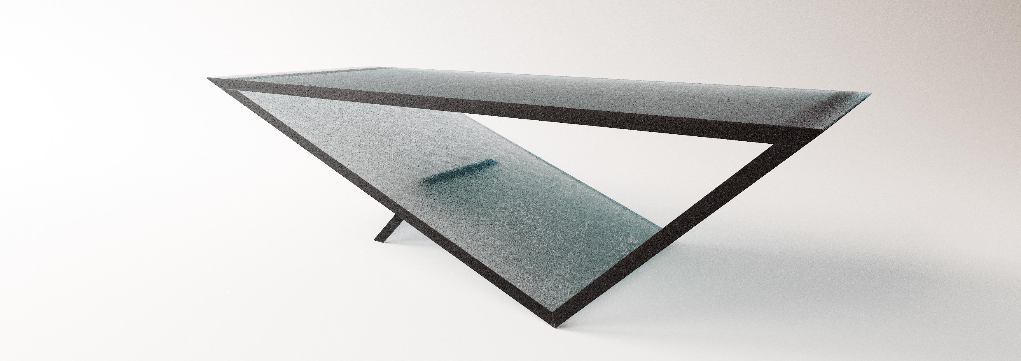 Modern Time/Space Portal Table, Glass Coffee Table, a collection by Neal Aronowitz. For Sale