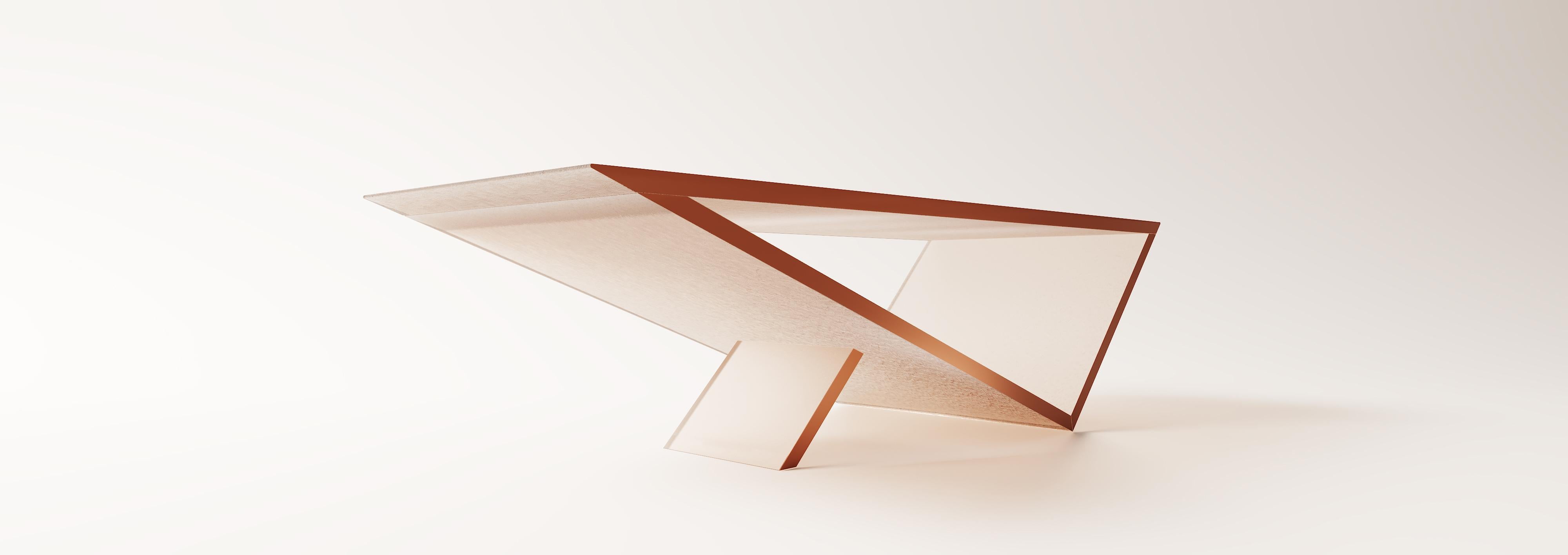 Moderne Table portail temporel/espace,. Table basse en verre, une collection de Neal Aronowitz. en vente