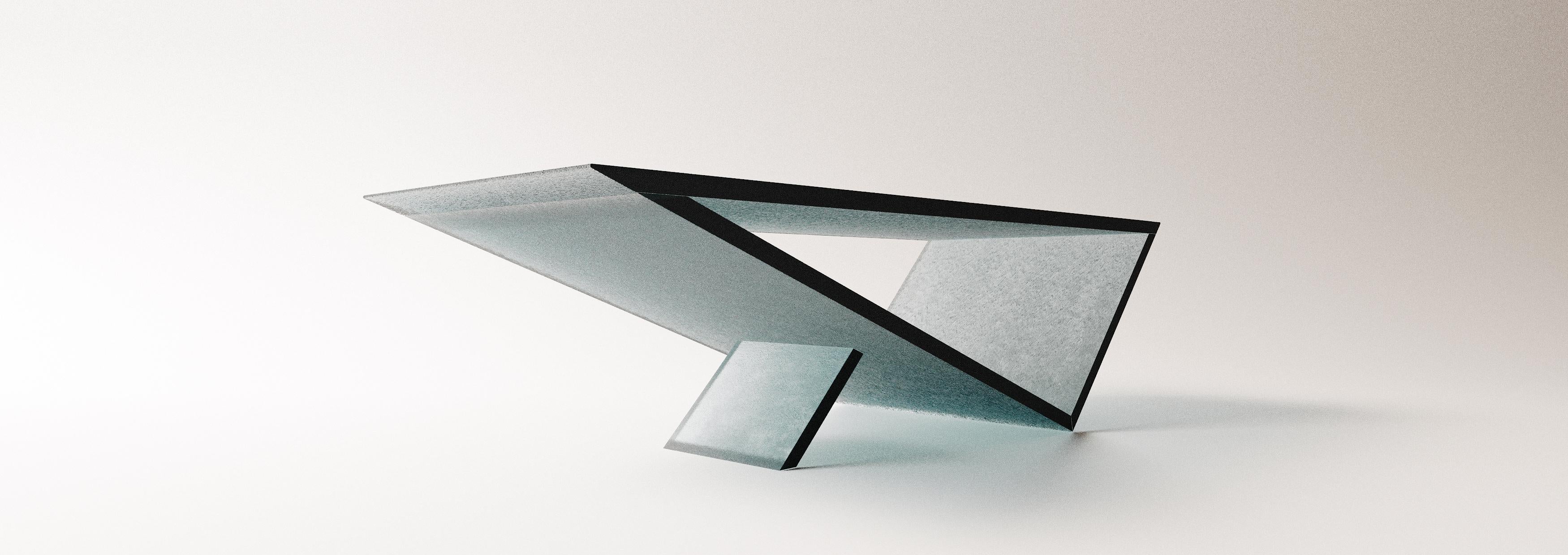 American Time/Space Portal Table, Glass Coffee Table, a collection by Neal Aronowitz. For Sale