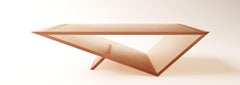 Time-Space Portal Table in Peach Kiln Cast Glass by Neal Aronowitz Design