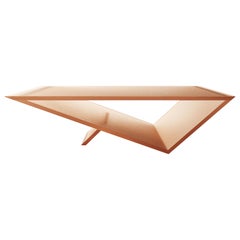 Time-Space Portal Table in Peach Kiln Cast Glass by Neal Aronowitz Design