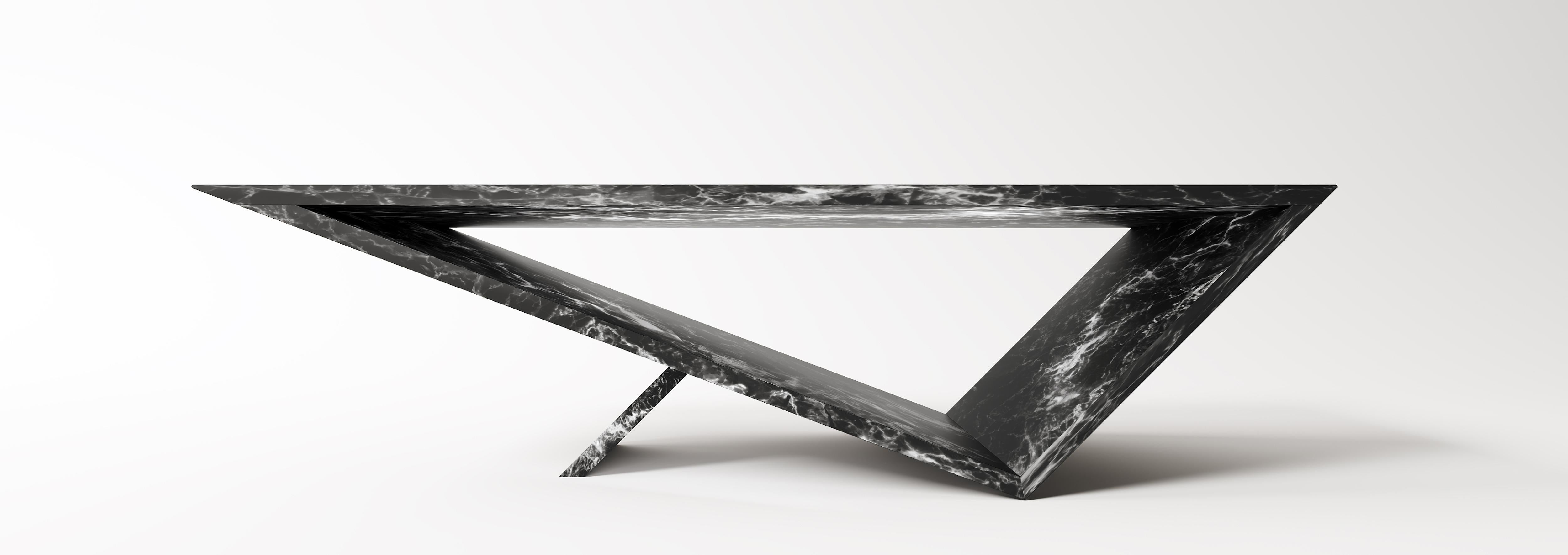 American Time/Space Portal Table, Marble Coffee Table, a Collection by Neal Aronowitz For Sale