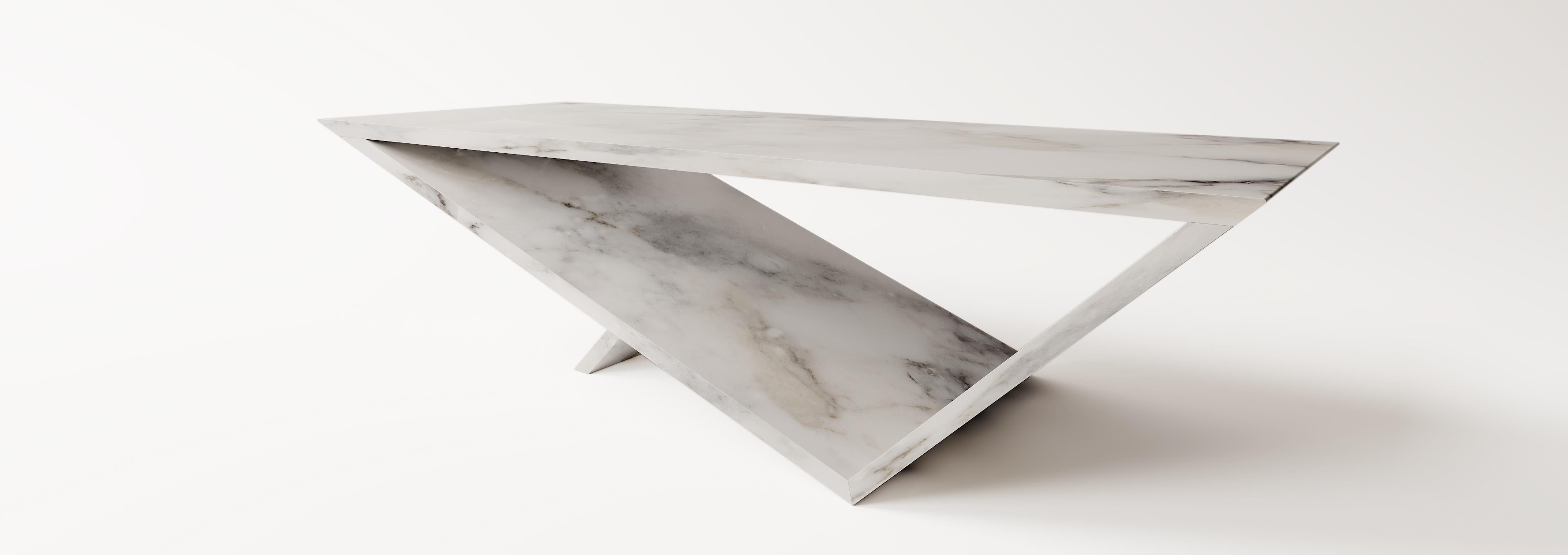 Hand-Crafted Time/Space Portal Table, Marble Coffee Table, a Collection by Neal Aronowitz For Sale