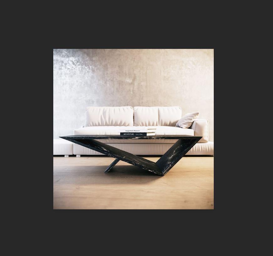 Contemporary Time/Space Portal Table, Marble Coffee Table, a Collection by Neal Aronowitz For Sale
