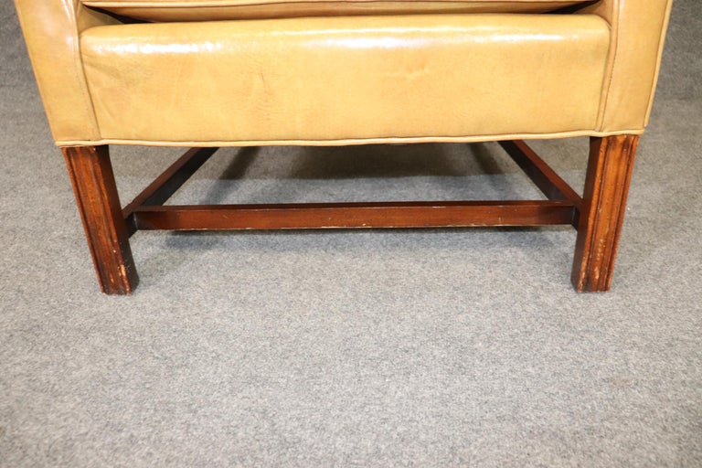 Time-Worn Old Money Style Gerogian Mahogany Mustard Hued Leather Wing ...