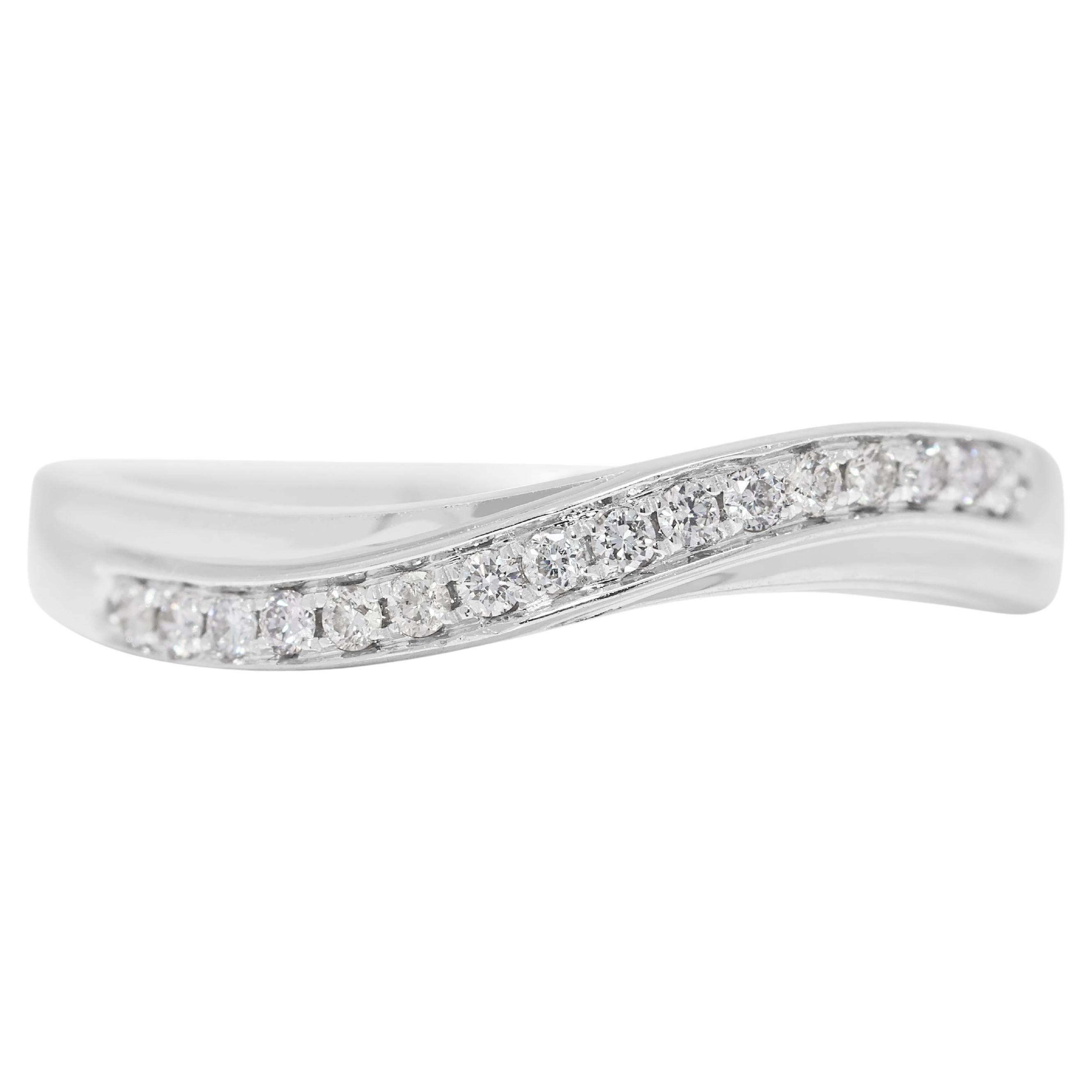 Timeles 0.11ct Natural Diamond Ring  in 18K White Gold For Sale